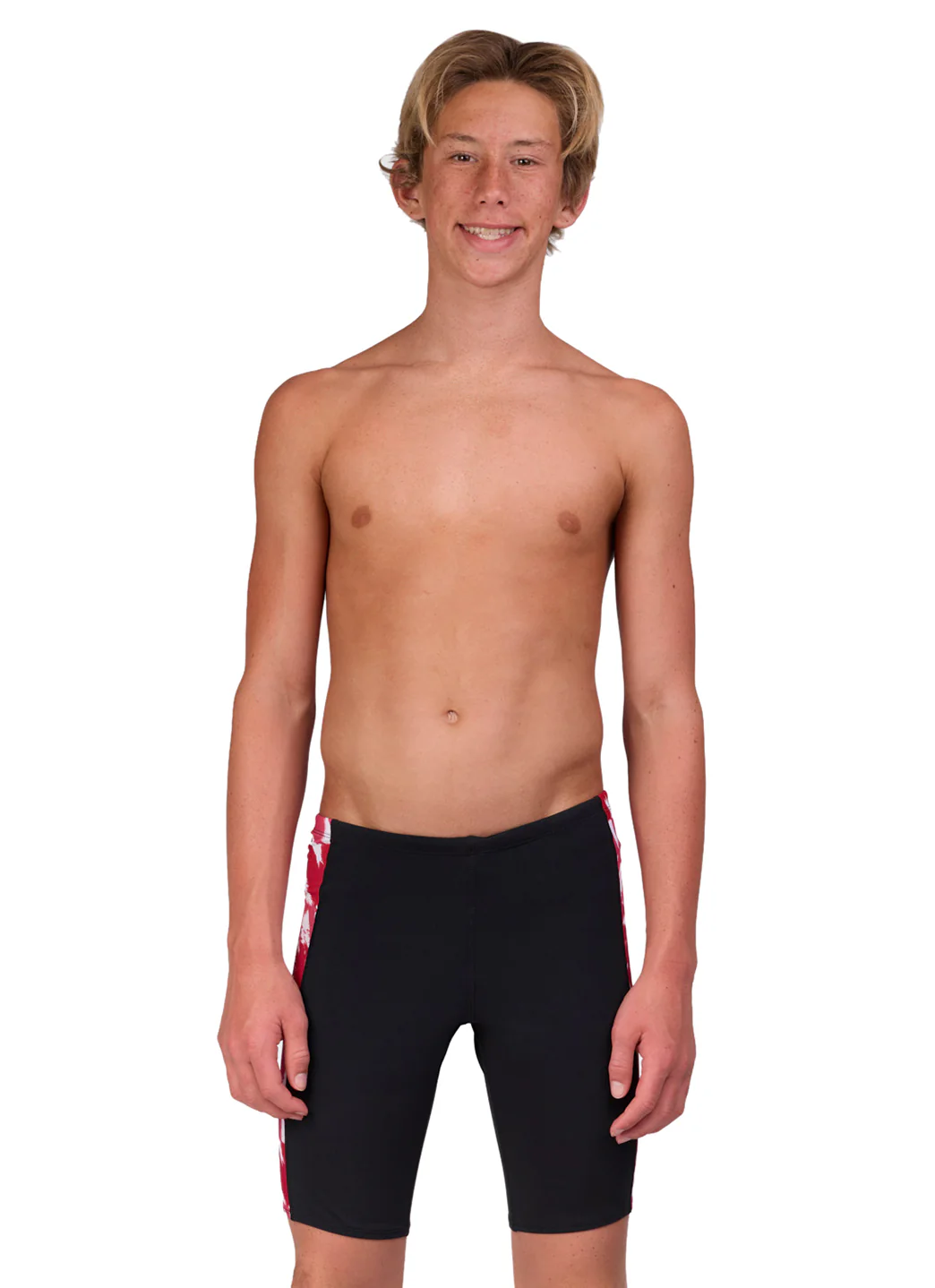 JOLYN Men's Jammer Leaves Spliced Jammer Swimsuit - Image 57