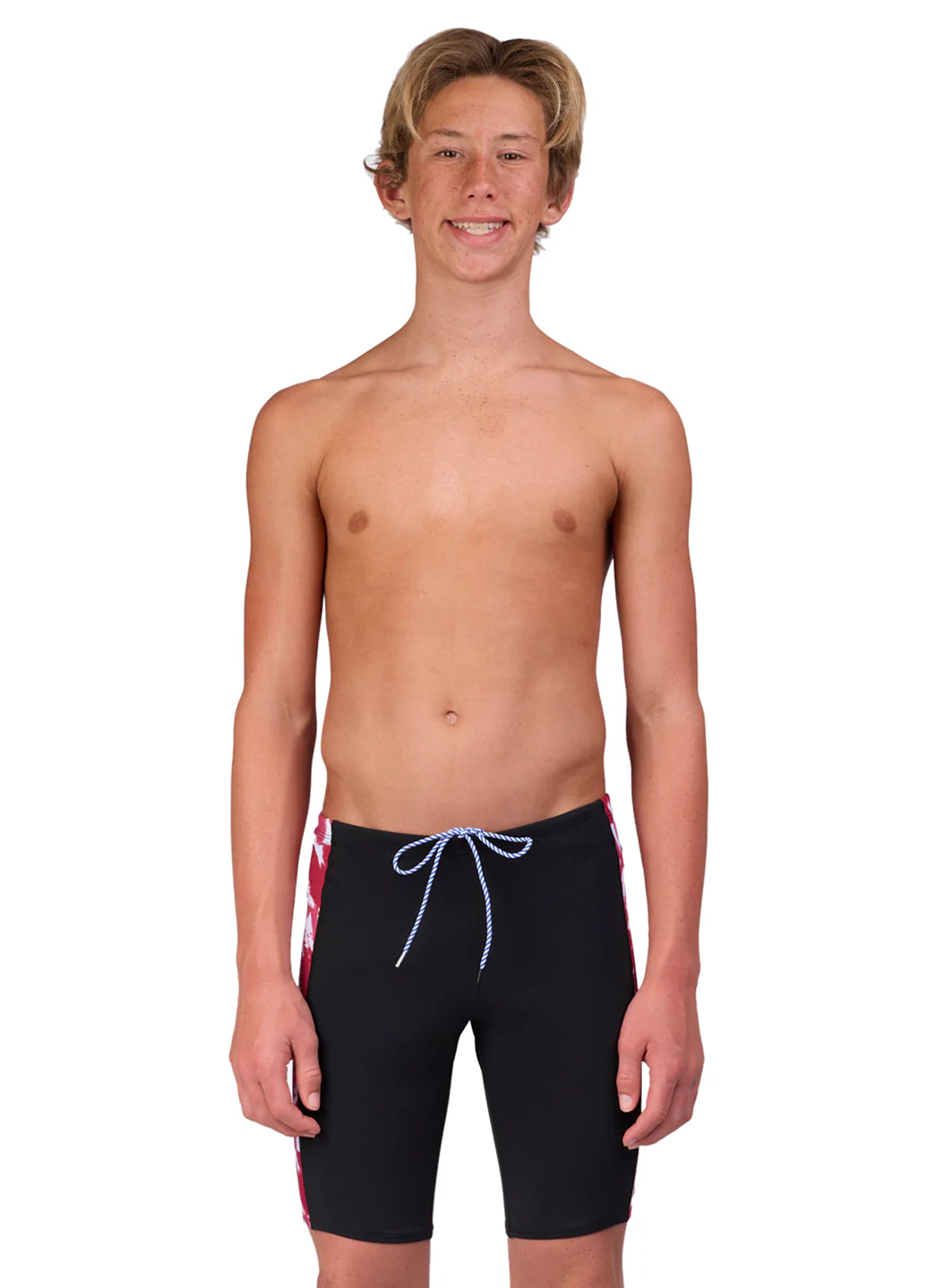 JOLYN Men's Jammer Leaves Spliced Jammer Swimsuit - Image 61