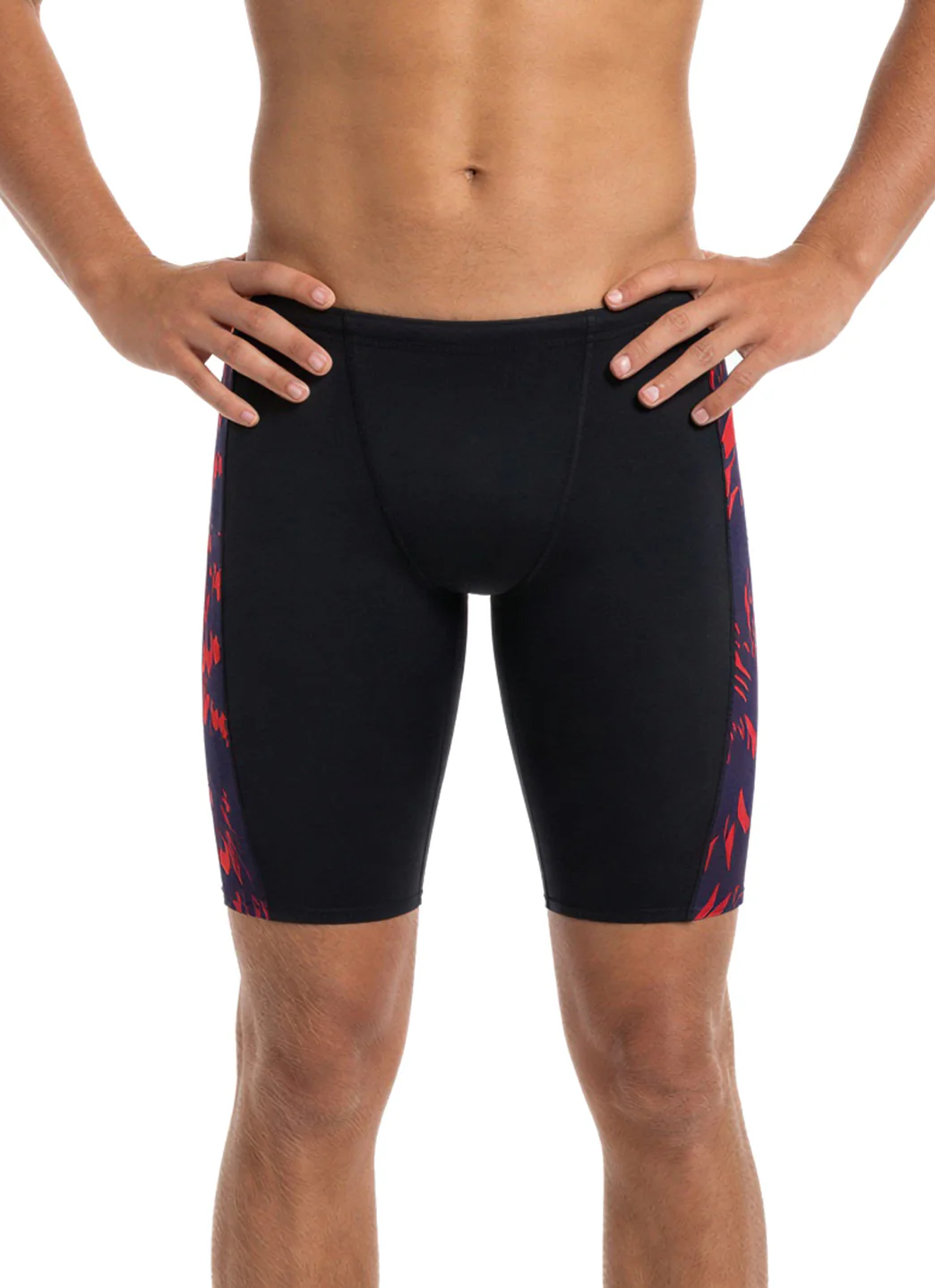 JOLYN Men's Jammer Leaves Spliced Jammer Swimsuit - Image 67