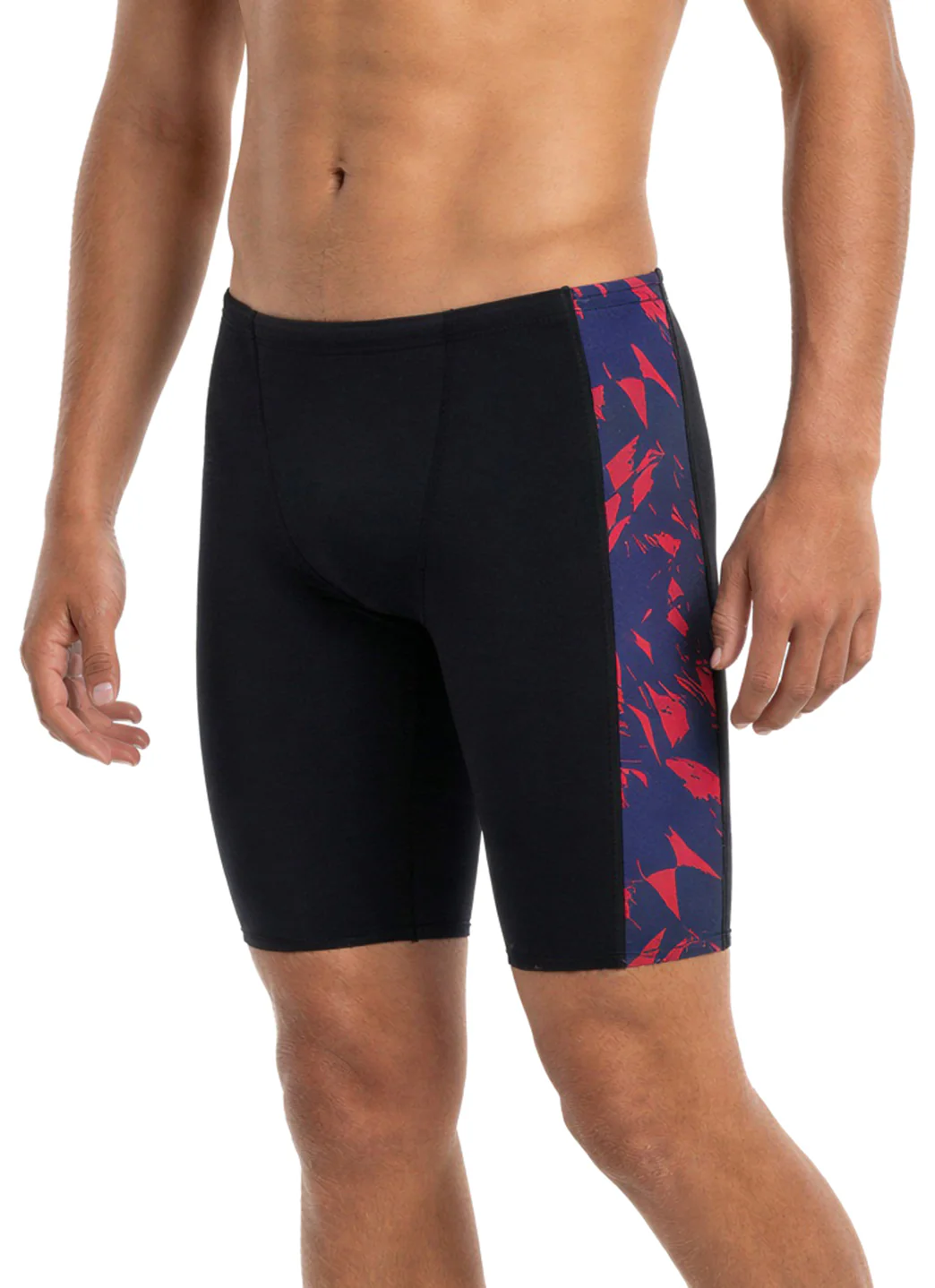 JOLYN Men's Jammer Leaves Spliced Jammer Swimsuit - Image 70