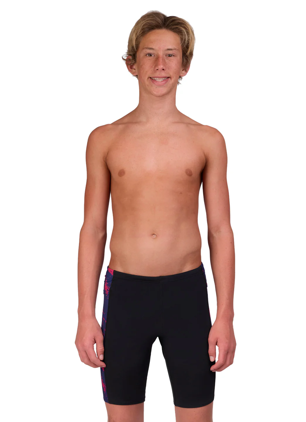 JOLYN Men's Jammer Leaves Spliced Jammer Swimsuit - Image 72