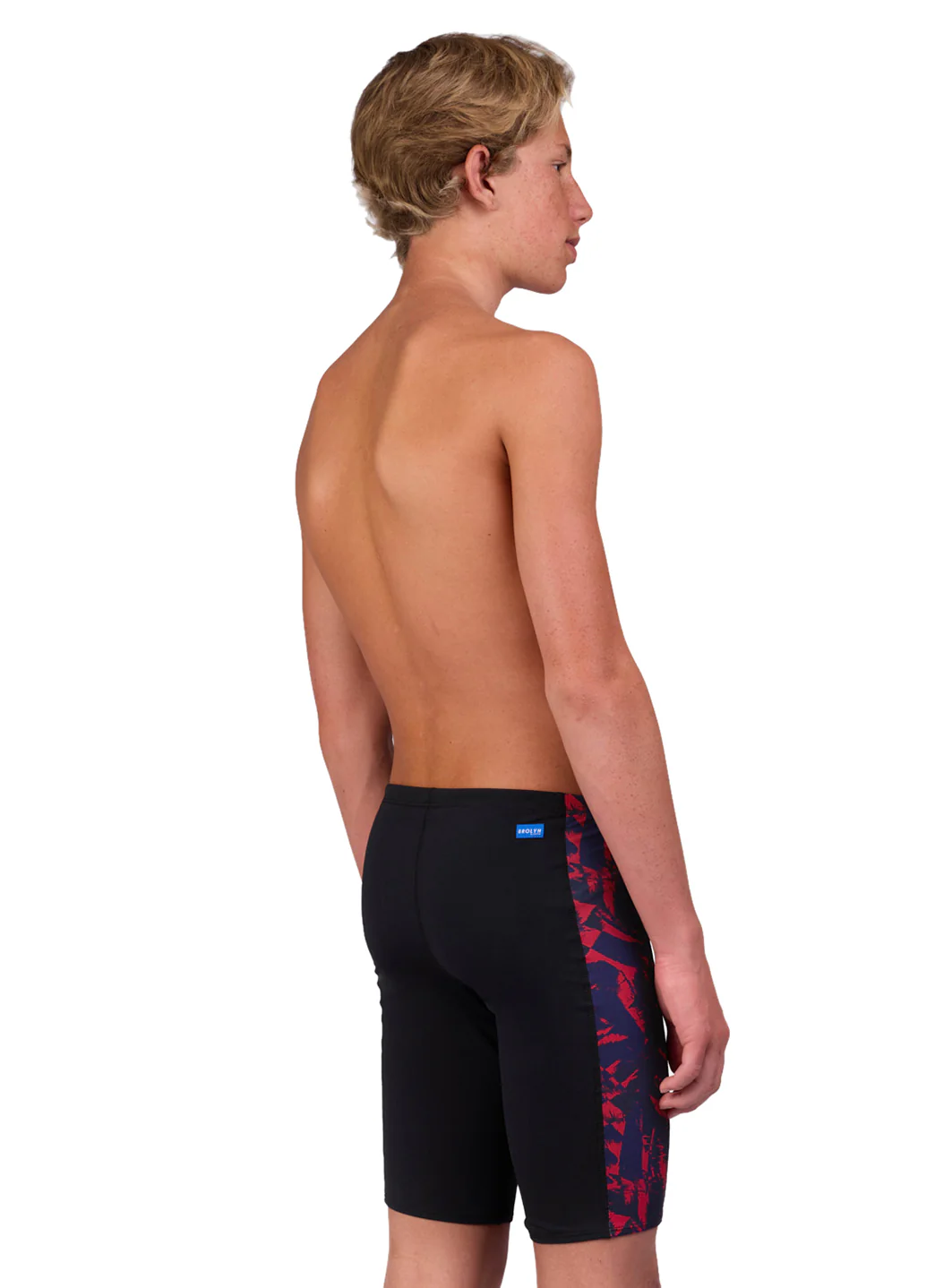 JOLYN Men's Jammer Leaves Spliced Jammer Swimsuit - Image 73