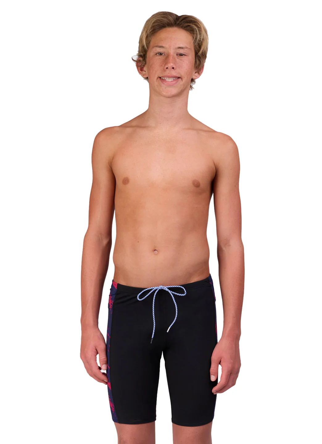 JOLYN Men's Jammer Leaves Spliced Jammer Swimsuit - Image 76