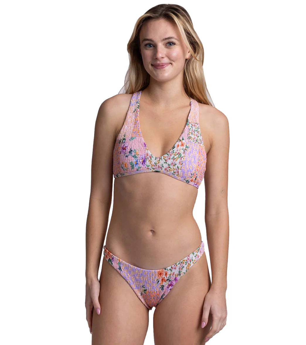 JOLYN Women's Aster Cottage Patch Smocked Racerback Bikini Top - Image 4