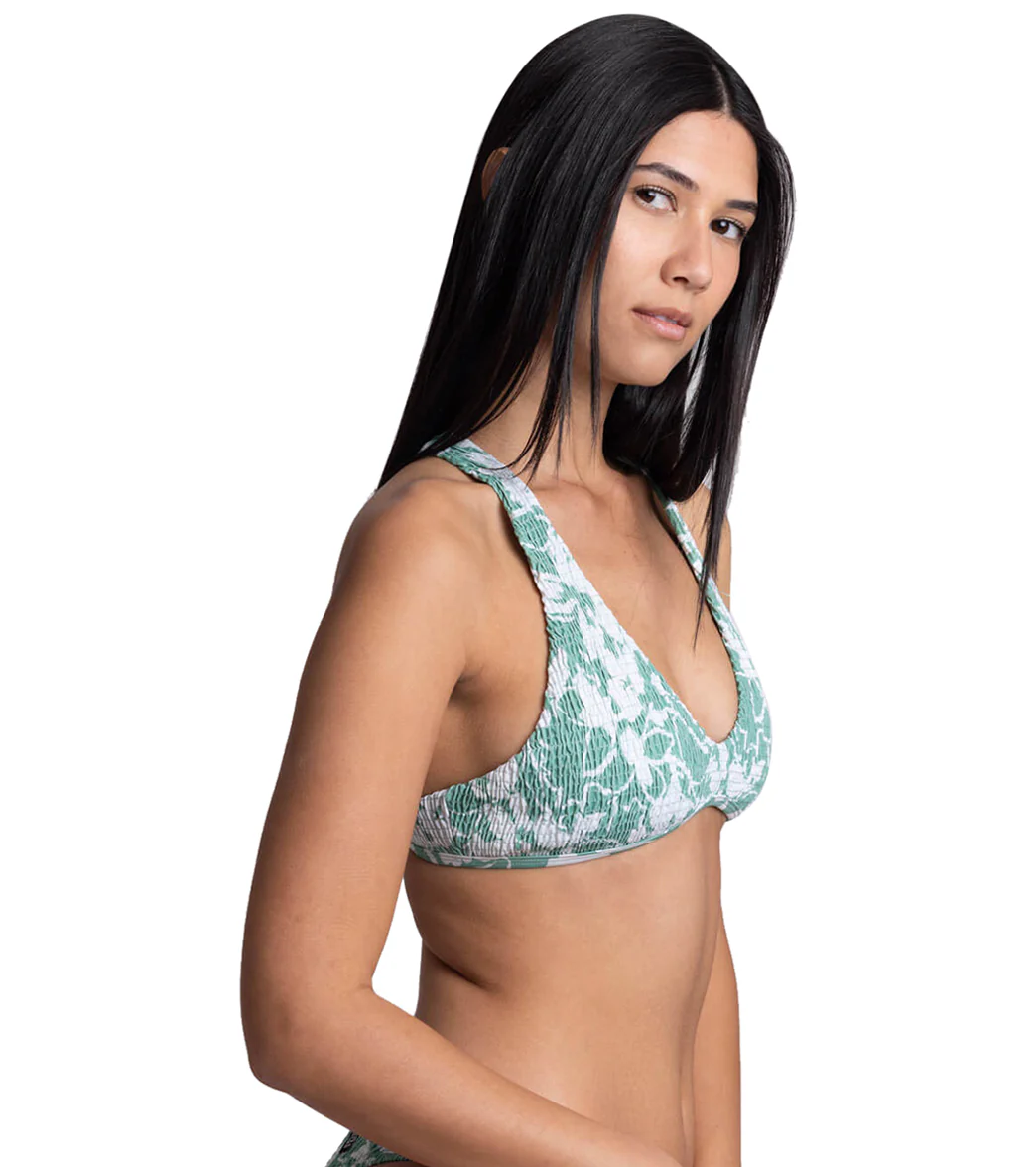 JOLYN Women's Aster Floriana Smocked Racerback Bikini Top - Image 2
