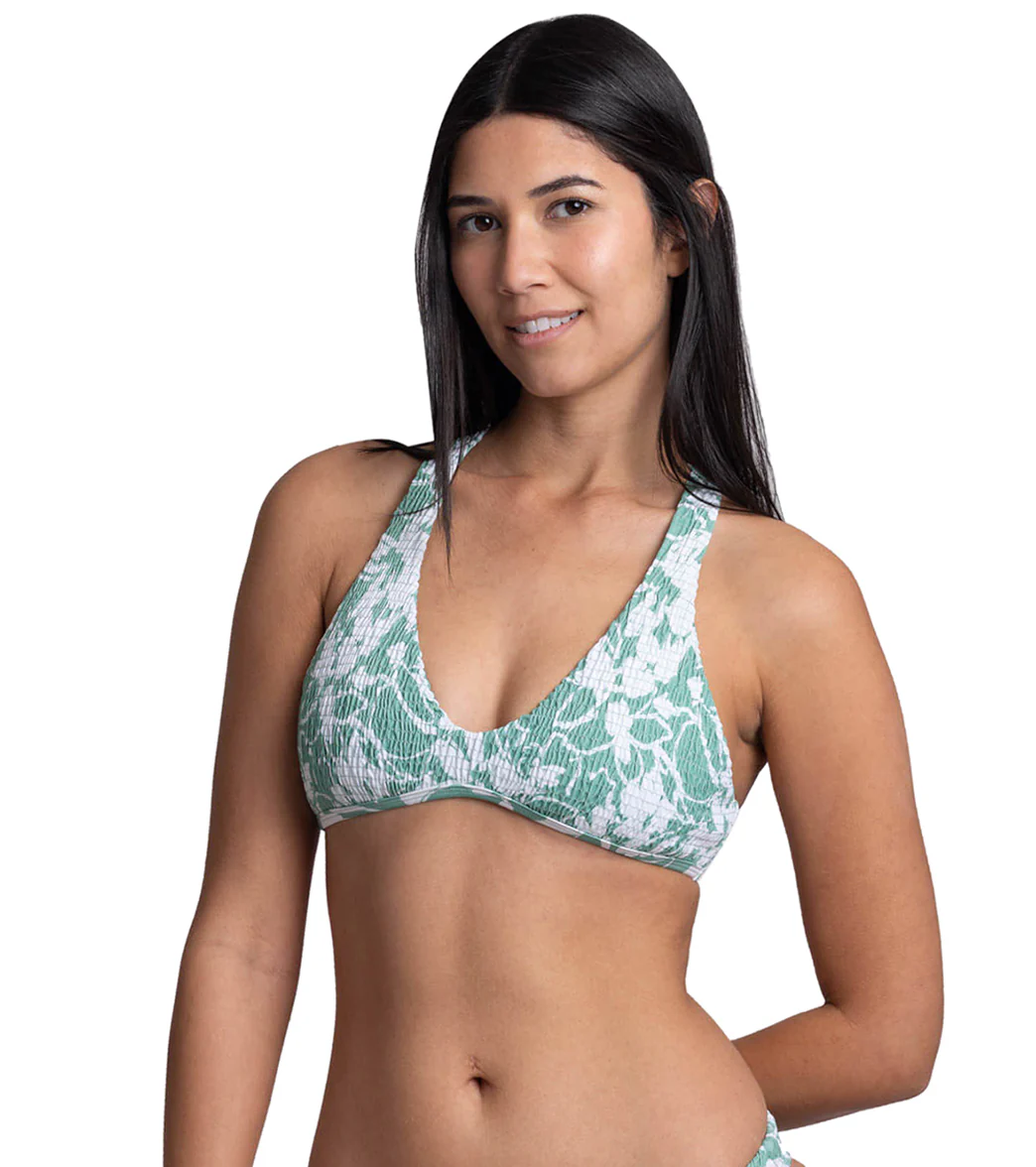 JOLYN Women's Aster Floriana Smocked Racerback Bikini Top - Image 4