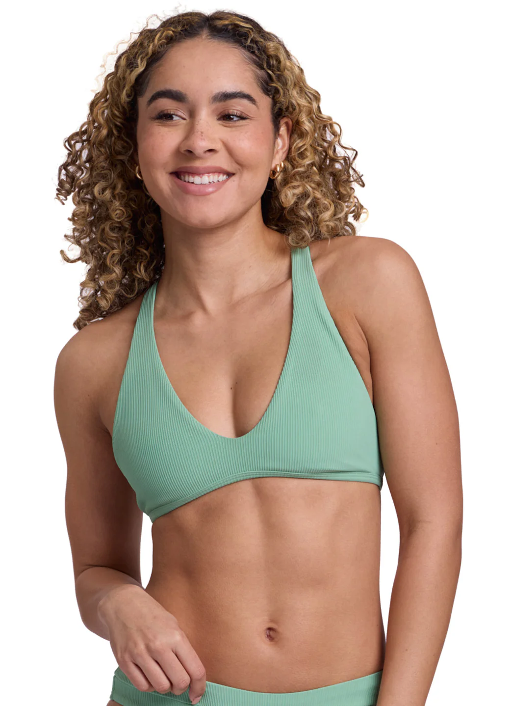 JOLYN Women's Aster Rib Solid Bikini Top - Image 2