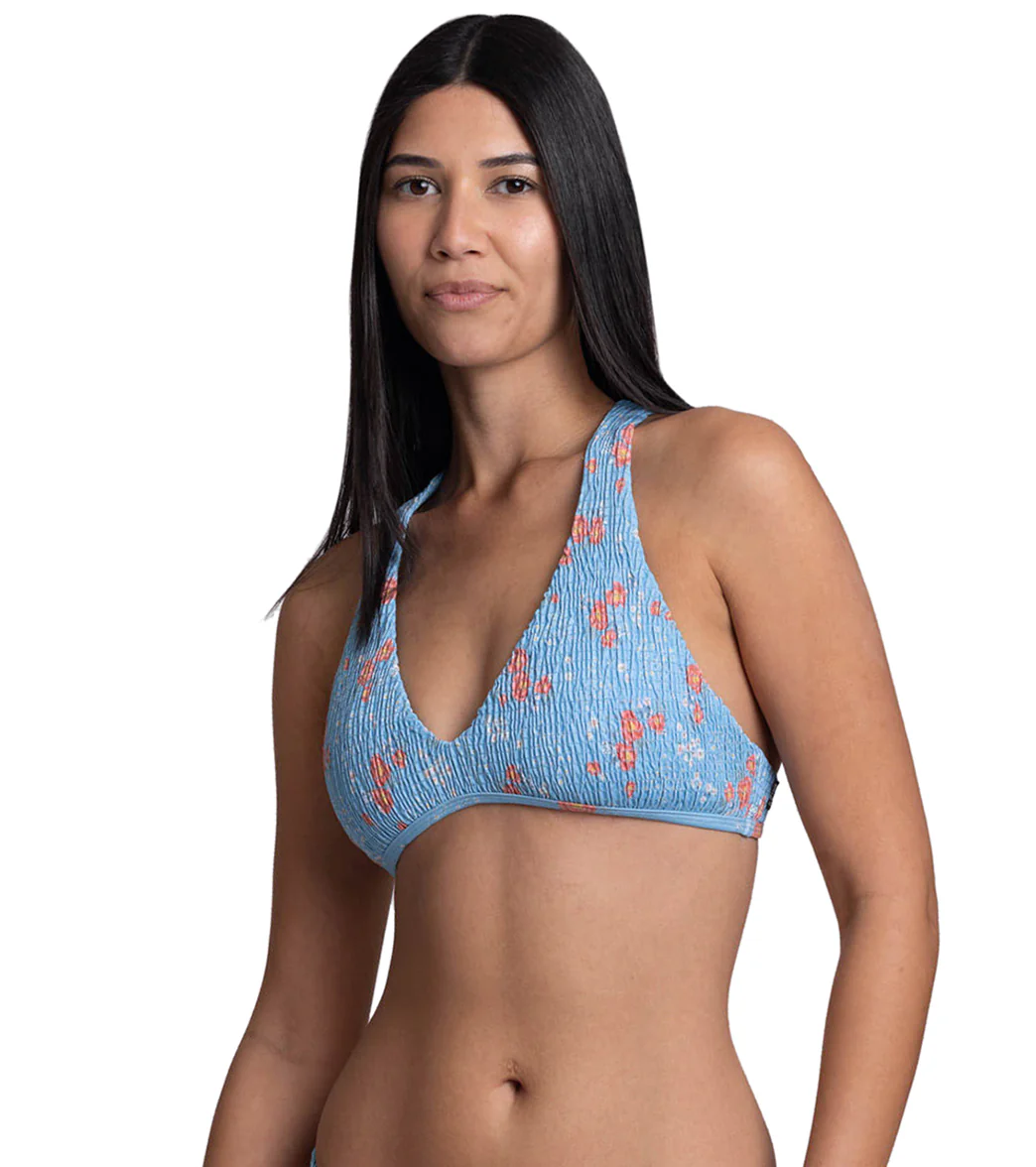 JOLYN Women's Aster Rosalinda Smocked Racerback Bikini Top - Image 2