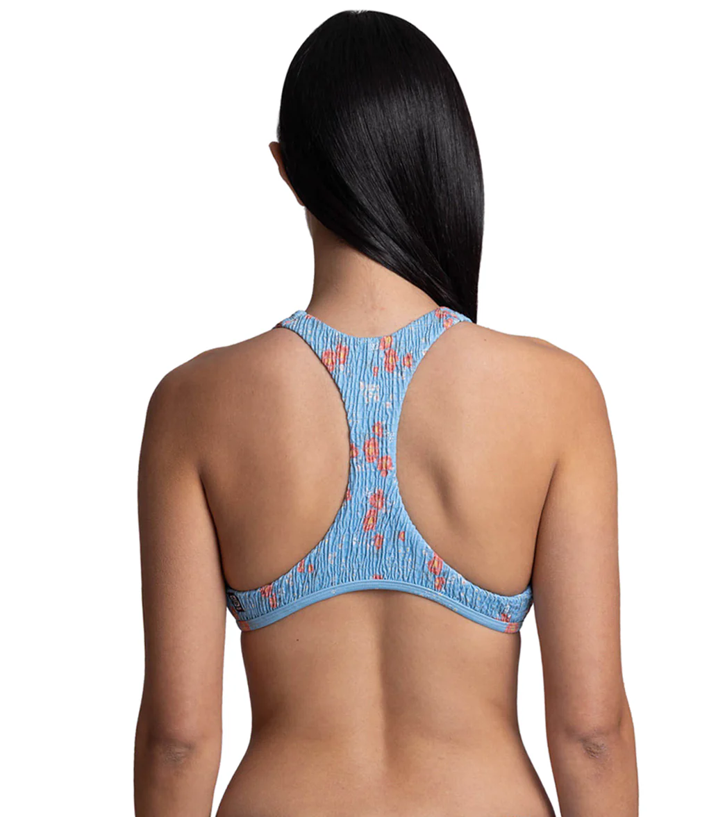 JOLYN Women's Aster Rosalinda Smocked Racerback Bikini Top - Image 3