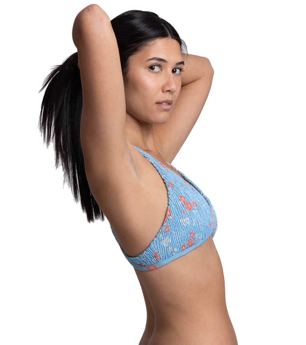 JOLYN Women's Aster Rosalinda Smocked Racerback Bikini Top - Image 4