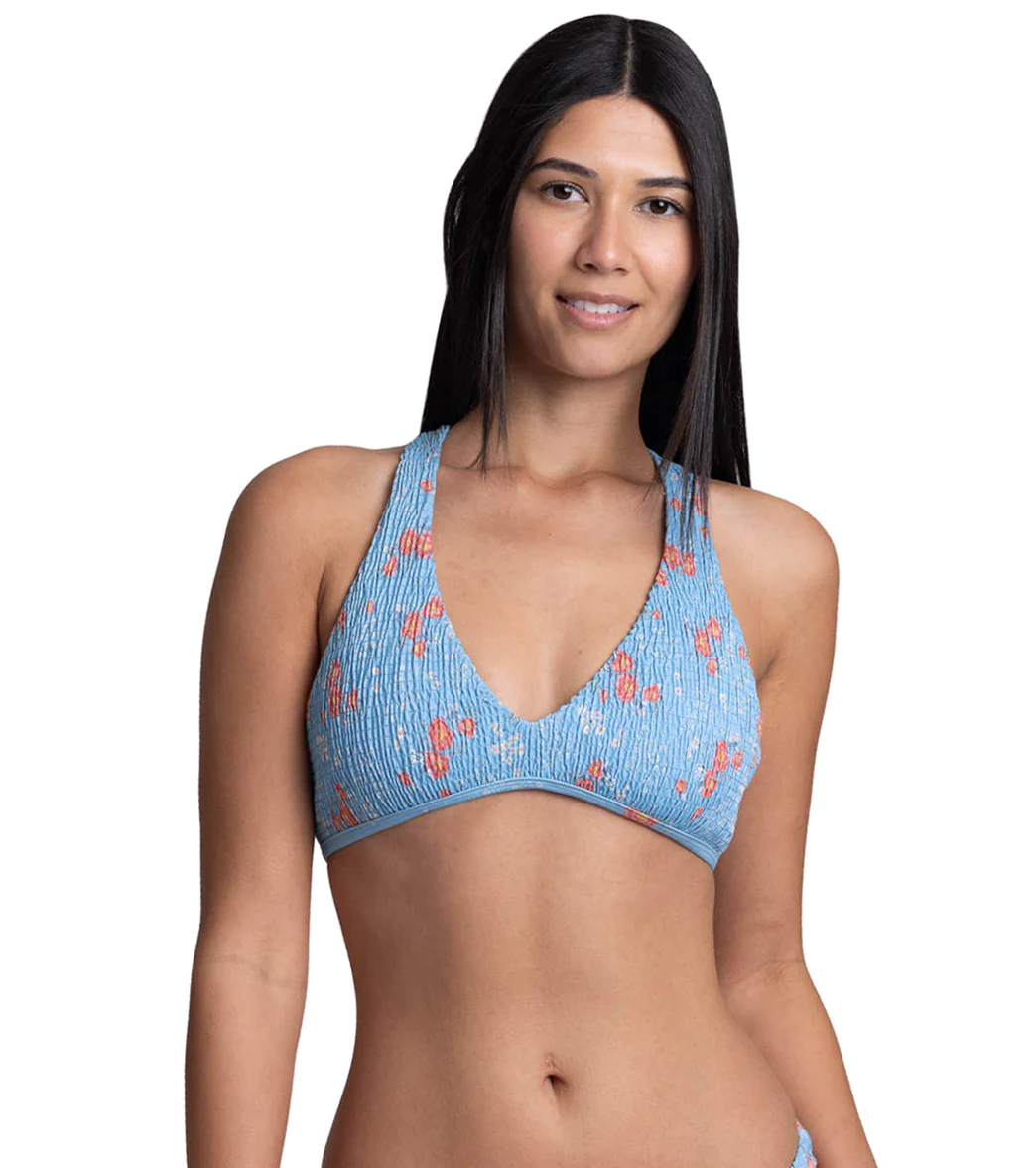 JOLYN Women's Aster Rosalinda Smocked Racerback Bikini Top - Image 7