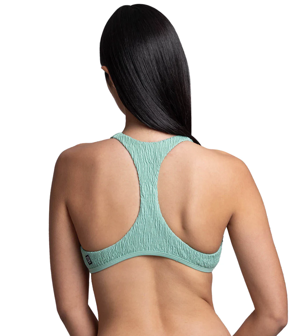 JOLYN Women's Aster Solid Smocked Racerback Bikini Top - Image 12
