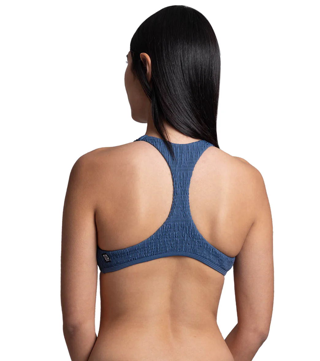 JOLYN Women's Aster Solid Smocked Racerback Bikini Top - Image 18