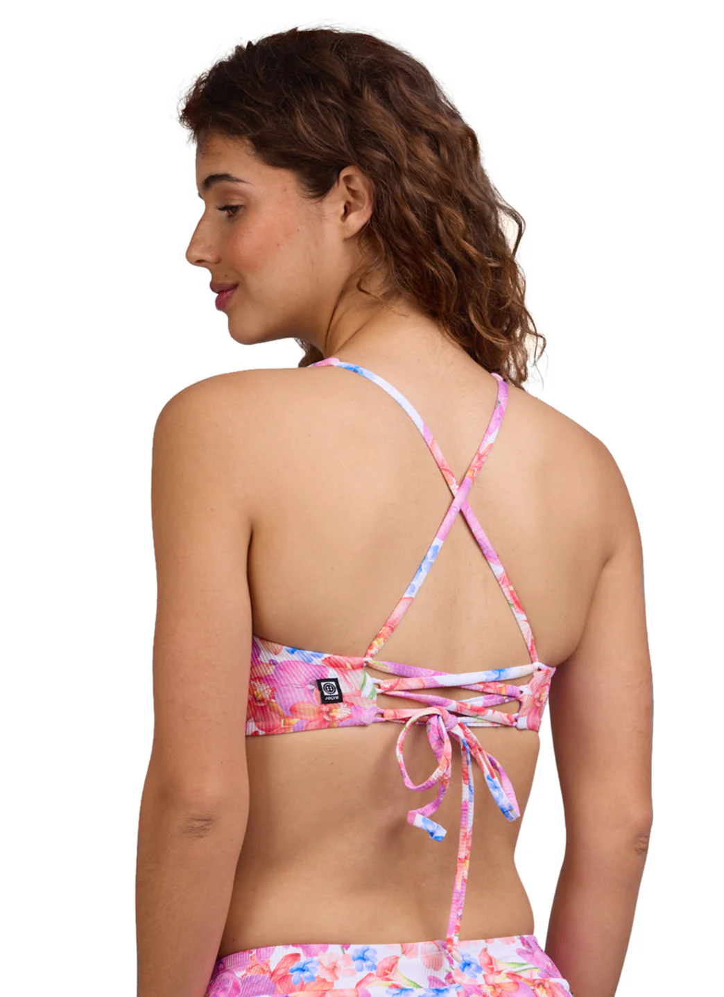 JOLYN Women's Blake Orchids RIB Tie-Back Bikini Top - Image 6