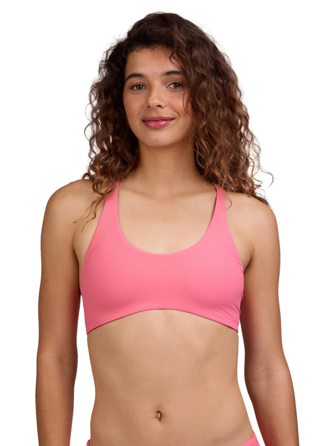 JOLYN Women's Blake Solid Ribbed Tie-Back Bikini Top - Image 14