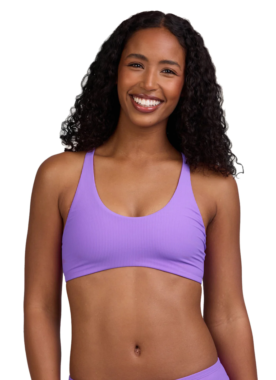 JOLYN Women's Blake Solid Ribbed Tie-Back Bikini Top - Image 21