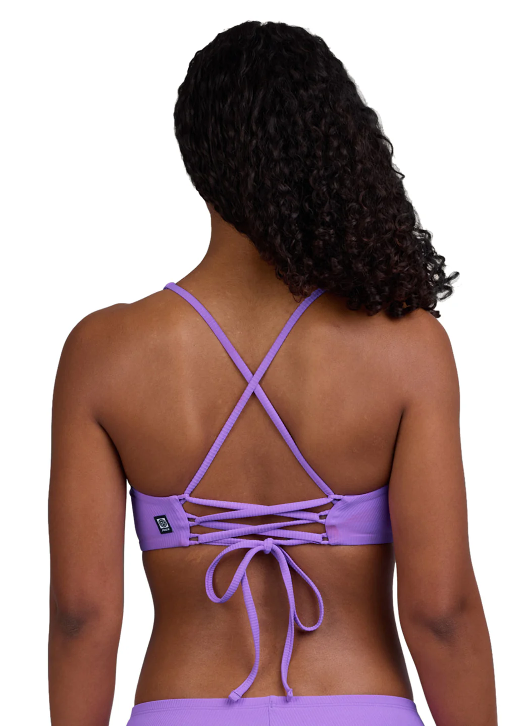 JOLYN Women's Blake Solid Ribbed Tie-Back Bikini Top - Image 23