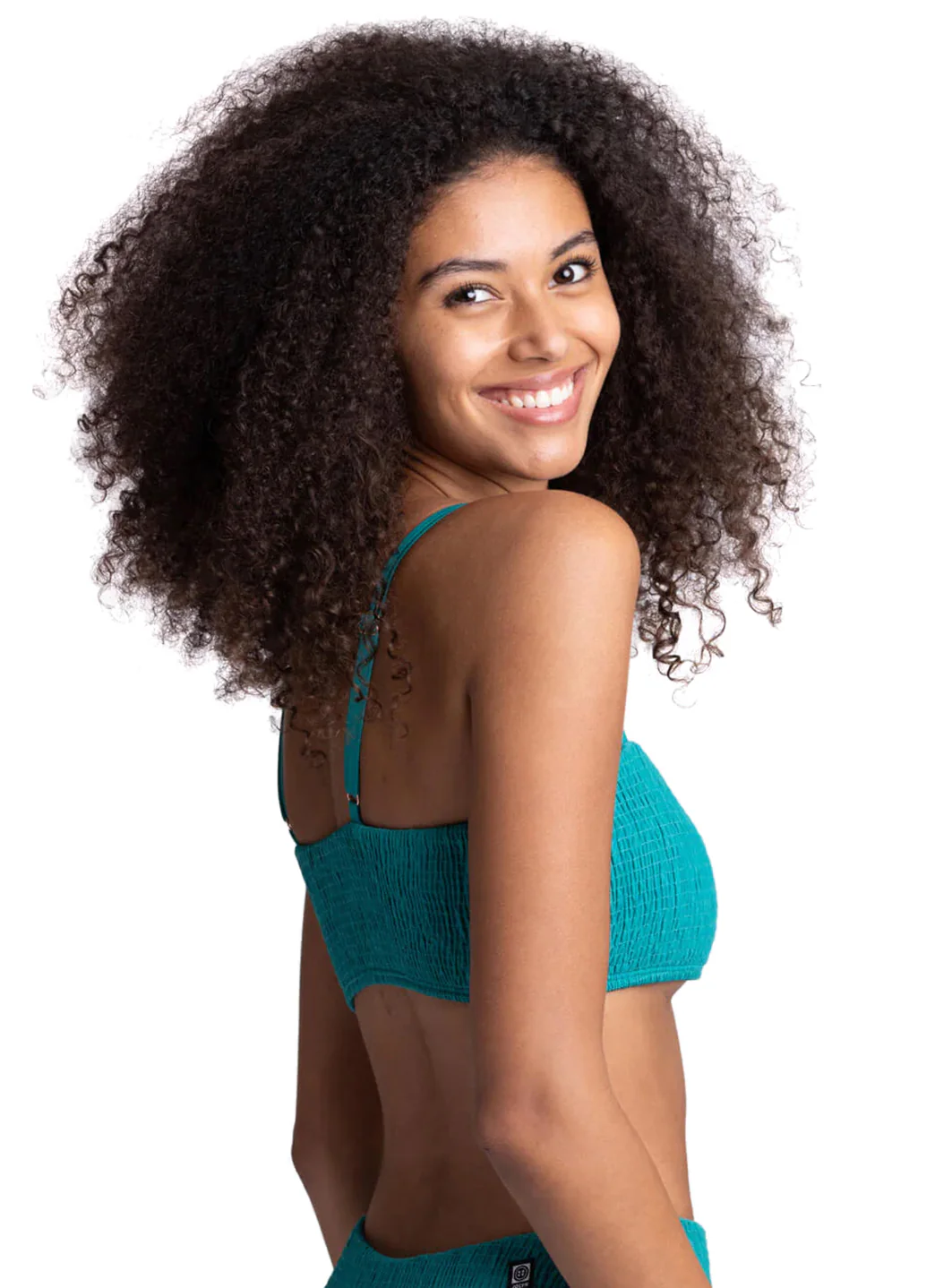 JOLYN Women's Eva Solid Smocked Bandeau Adjustable Bikini Top - Image 16