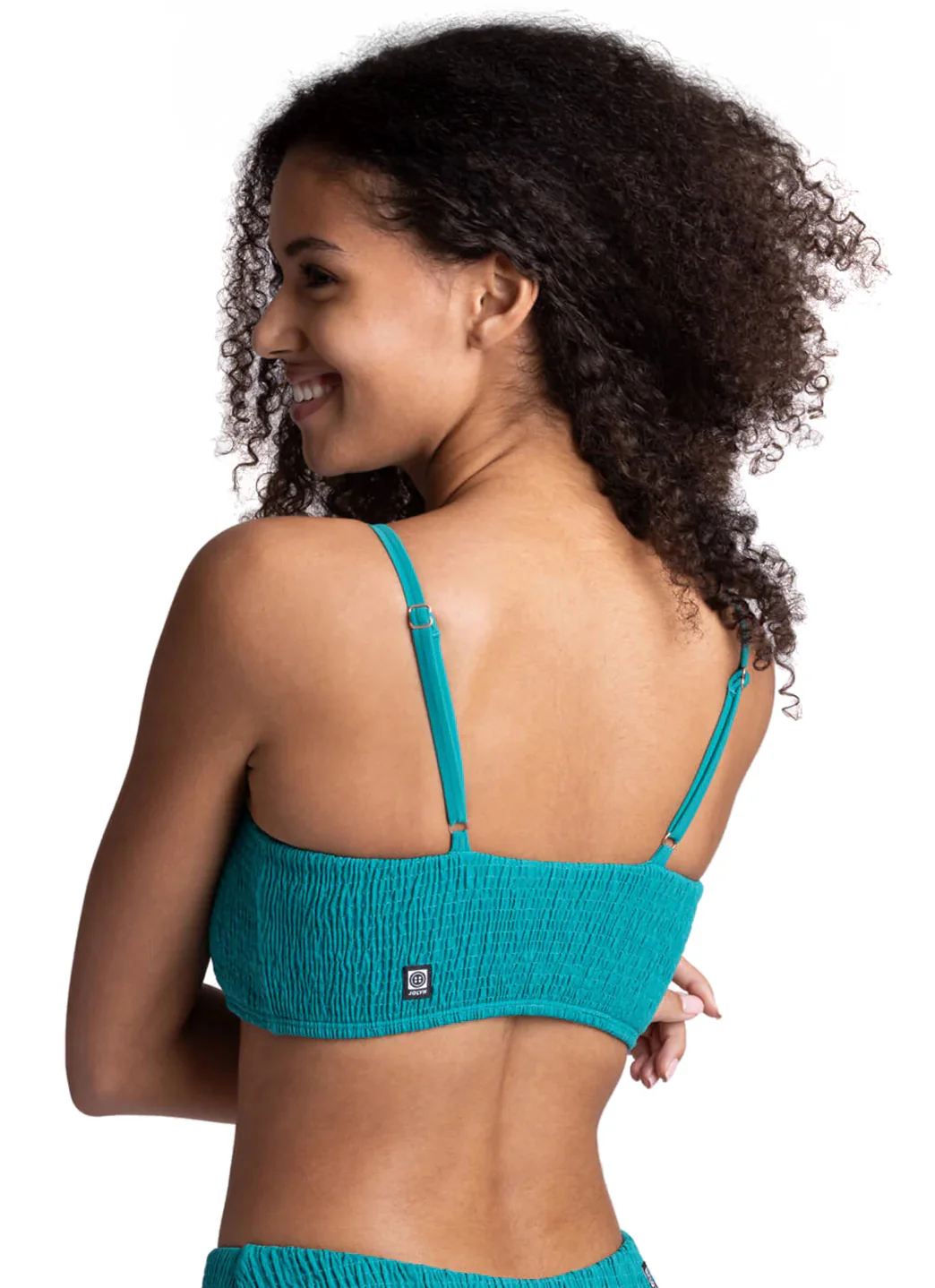 JOLYN Women's Eva Solid Smocked Bandeau Adjustable Bikini Top - Image 17