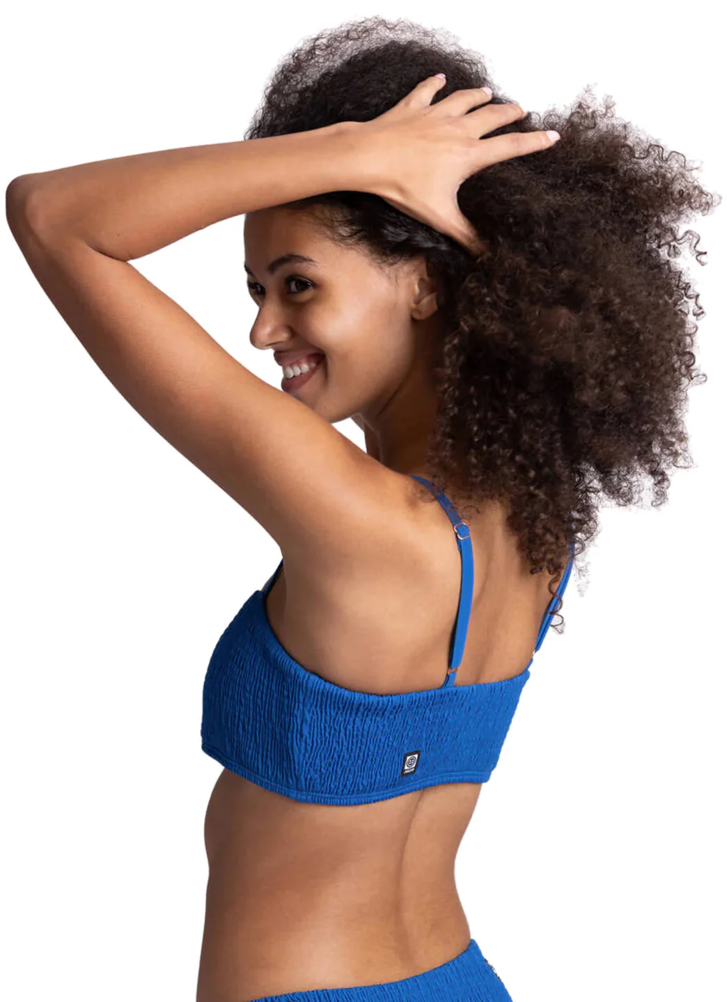 JOLYN Women's Eva Solid Smocked Bandeau Adjustable Bikini Top - Image 5