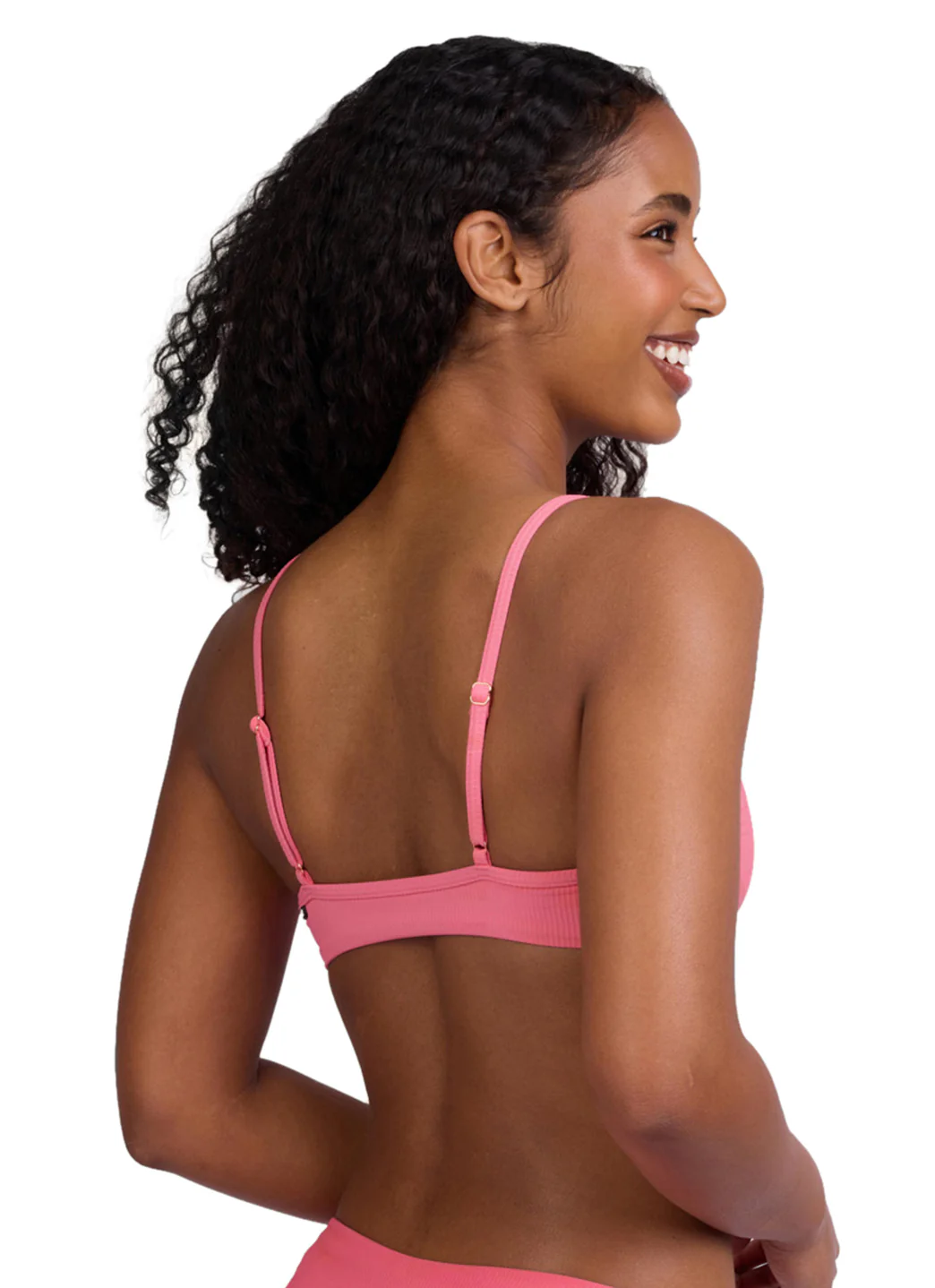 JOLYN Women's Faye Solid Ribbed Front Knot Bikini Top - Image 4