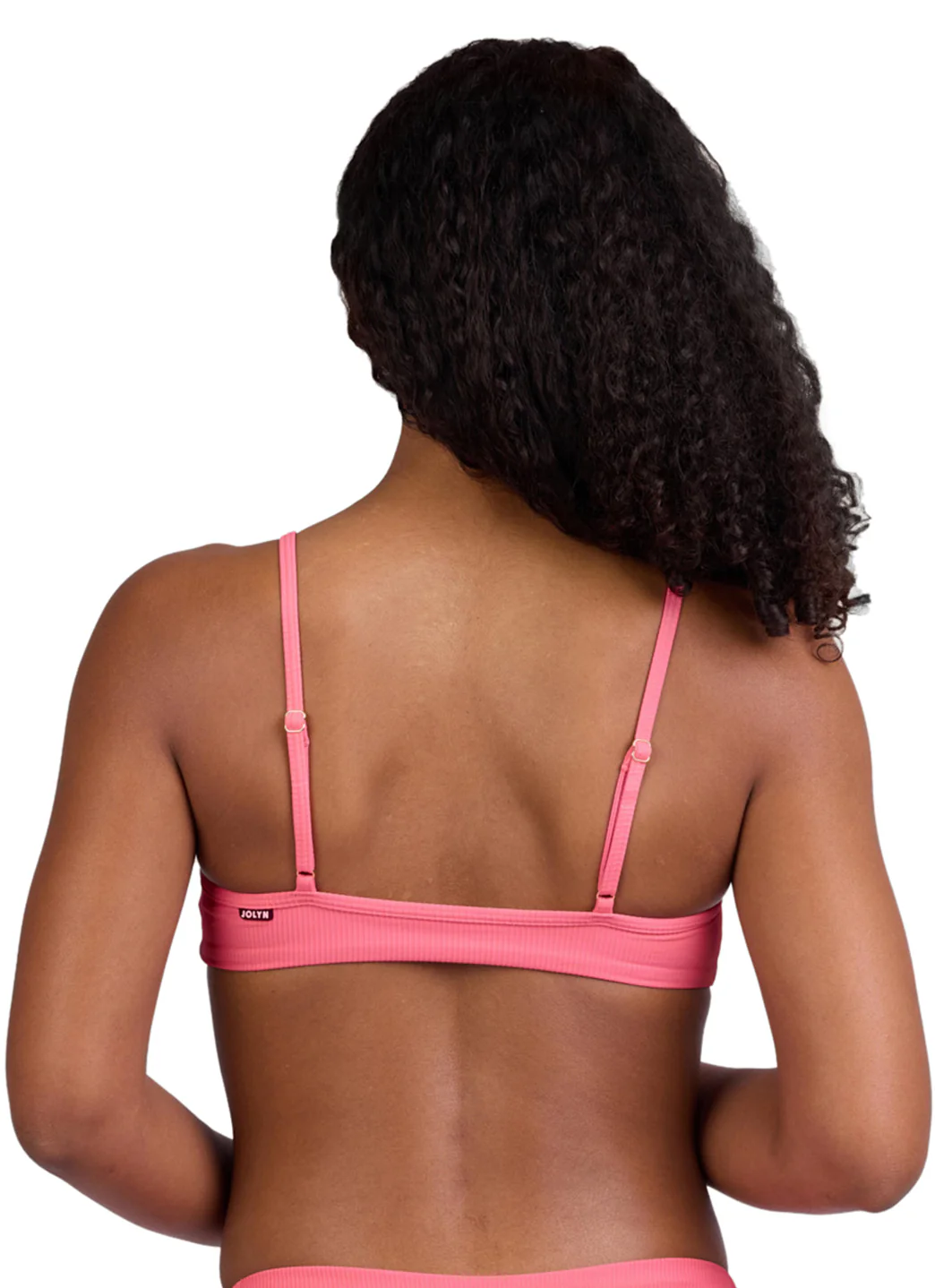 JOLYN Women's Faye Solid Ribbed Front Knot Bikini Top - Image 5