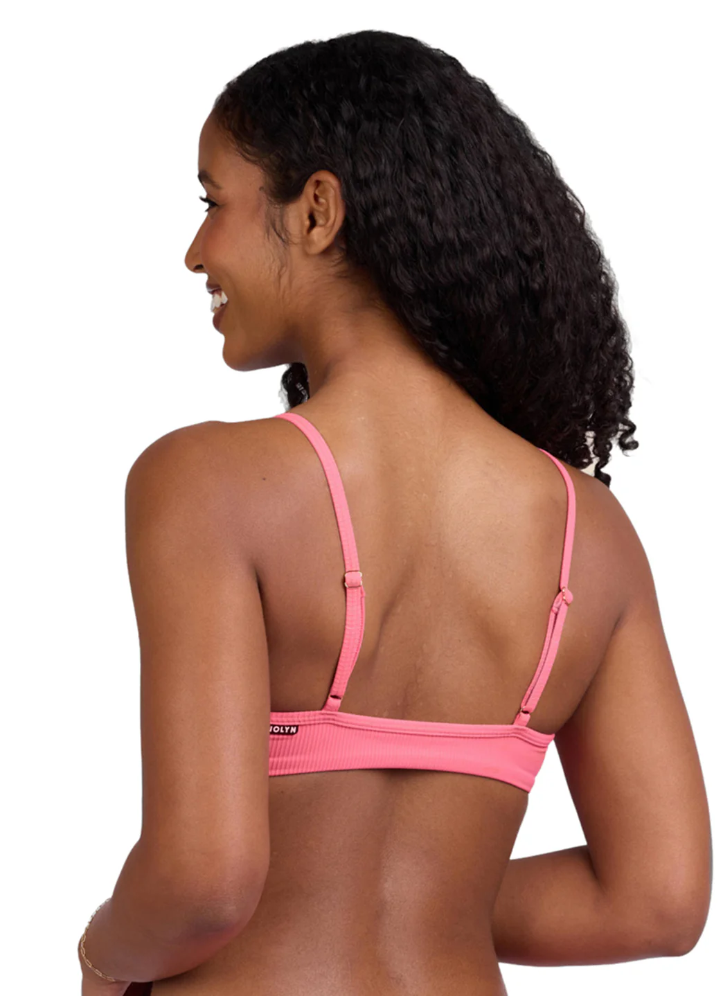 JOLYN Women's Faye Solid Ribbed Front Knot Bikini Top - Image 6