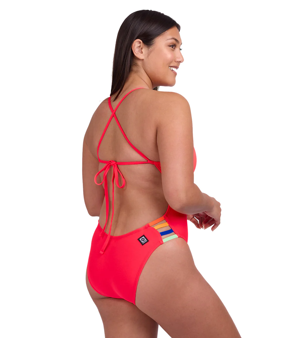 JOLYN Women's Gavin 2 Contrast Strawberry One Piece Swimsuit - Image 4