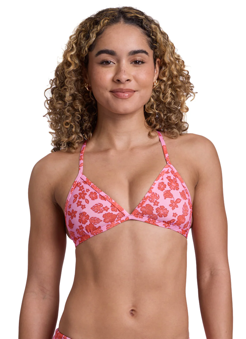 JOLYN Women's Hibiscus Haze Triangle Printed Bikini Top - Image 3