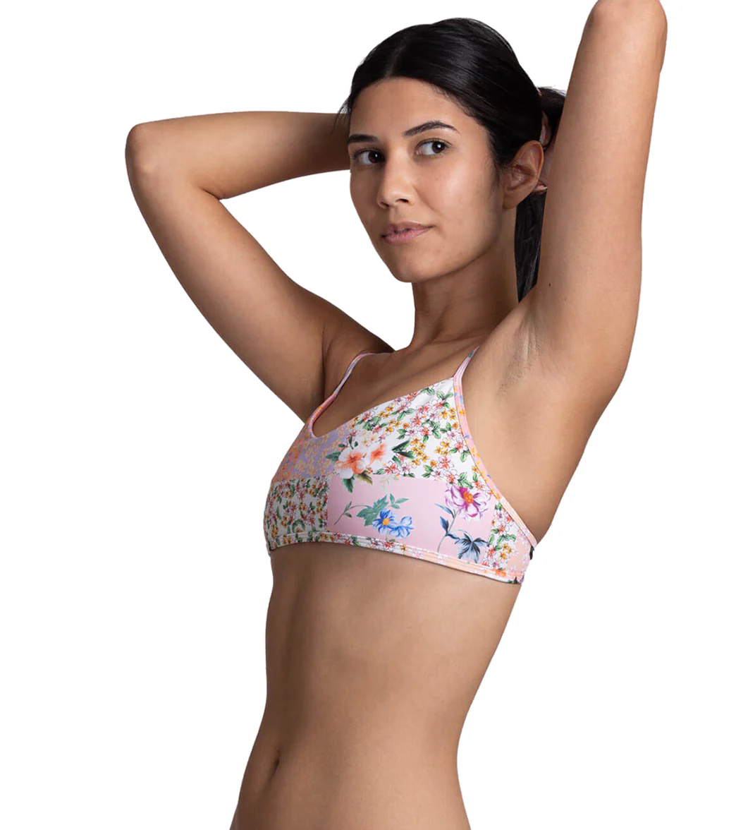 JOLYN Women's Hikiri Cottage Patch Scoop Neck Tie Back Bikini Top - Image 4