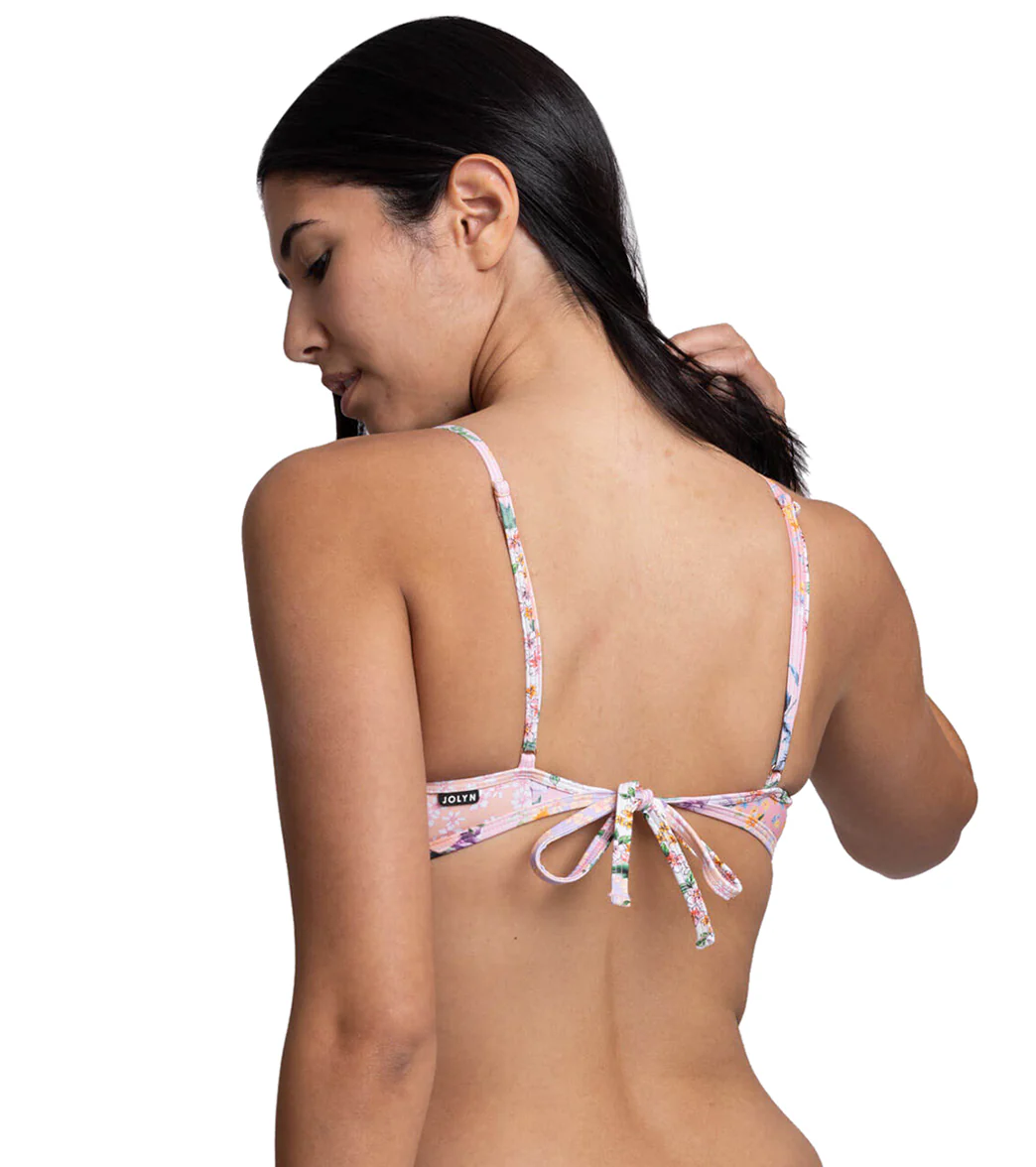JOLYN Women's Hikiri Cottage Patch Scoop Neck Tie Back Bikini Top - Image 5
