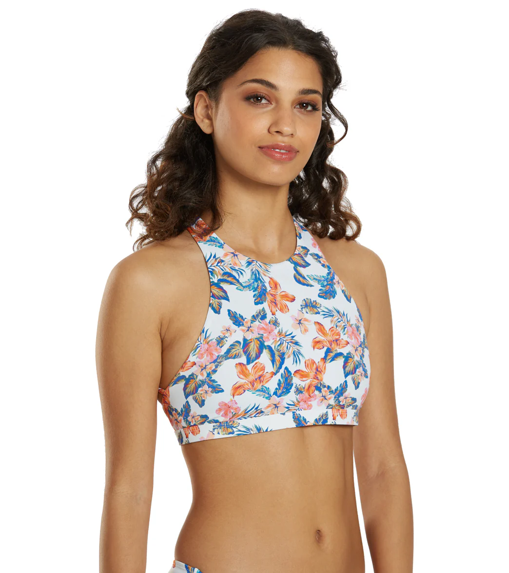 JOLYN Women's Jada Floratiki High Neck Strappy Back Bikini Top - Image 2