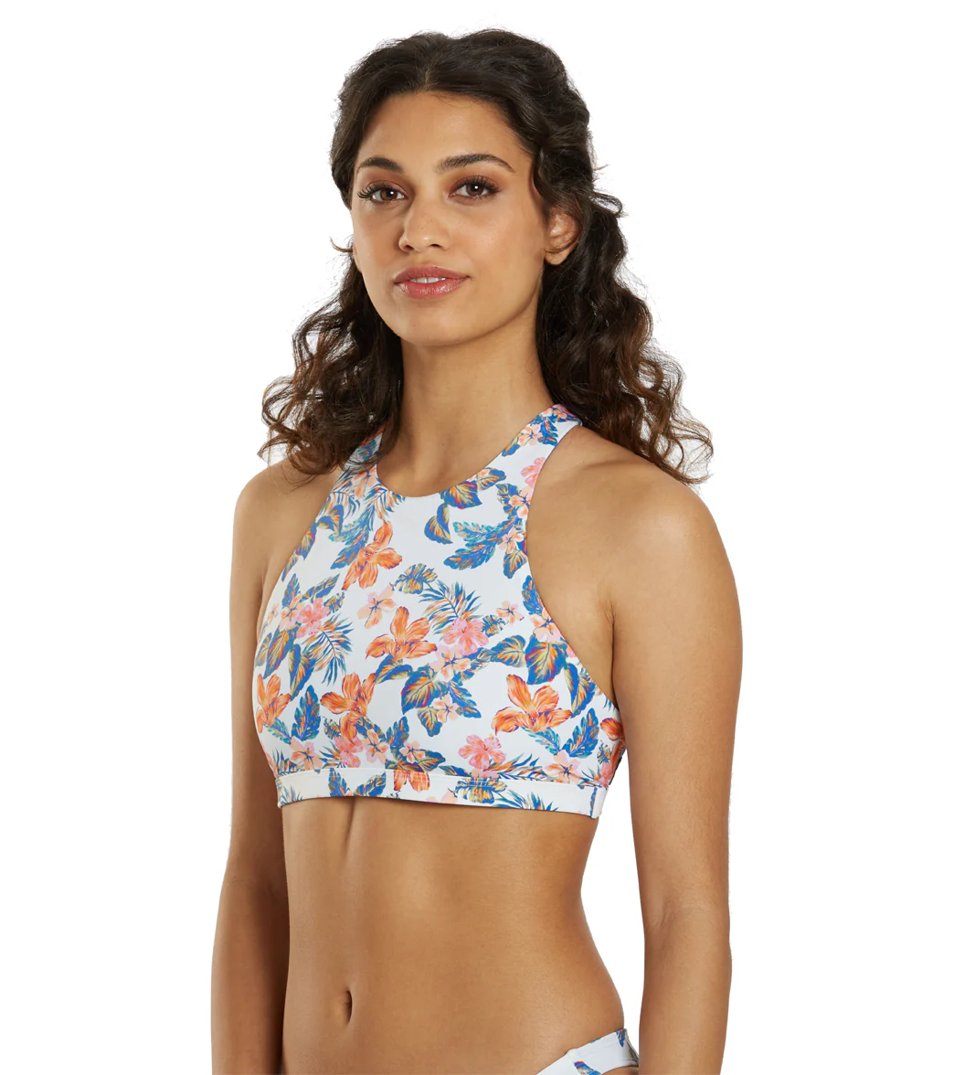 JOLYN Women's Jada Floratiki High Neck Strappy Back Bikini Top - Image 4