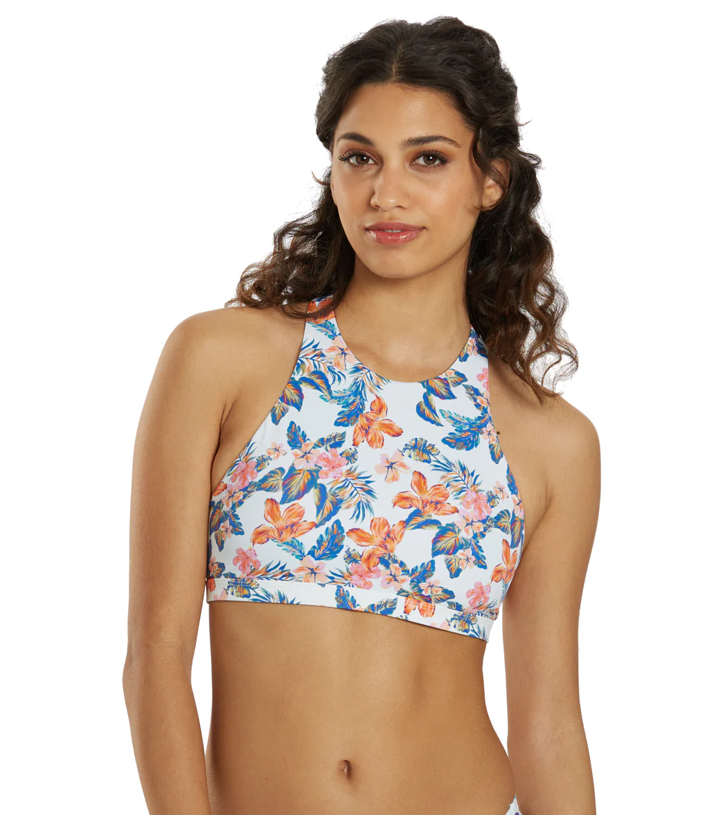JOLYN Women's Jada Floratiki High Neck Strappy Back Bikini Top - Image 7