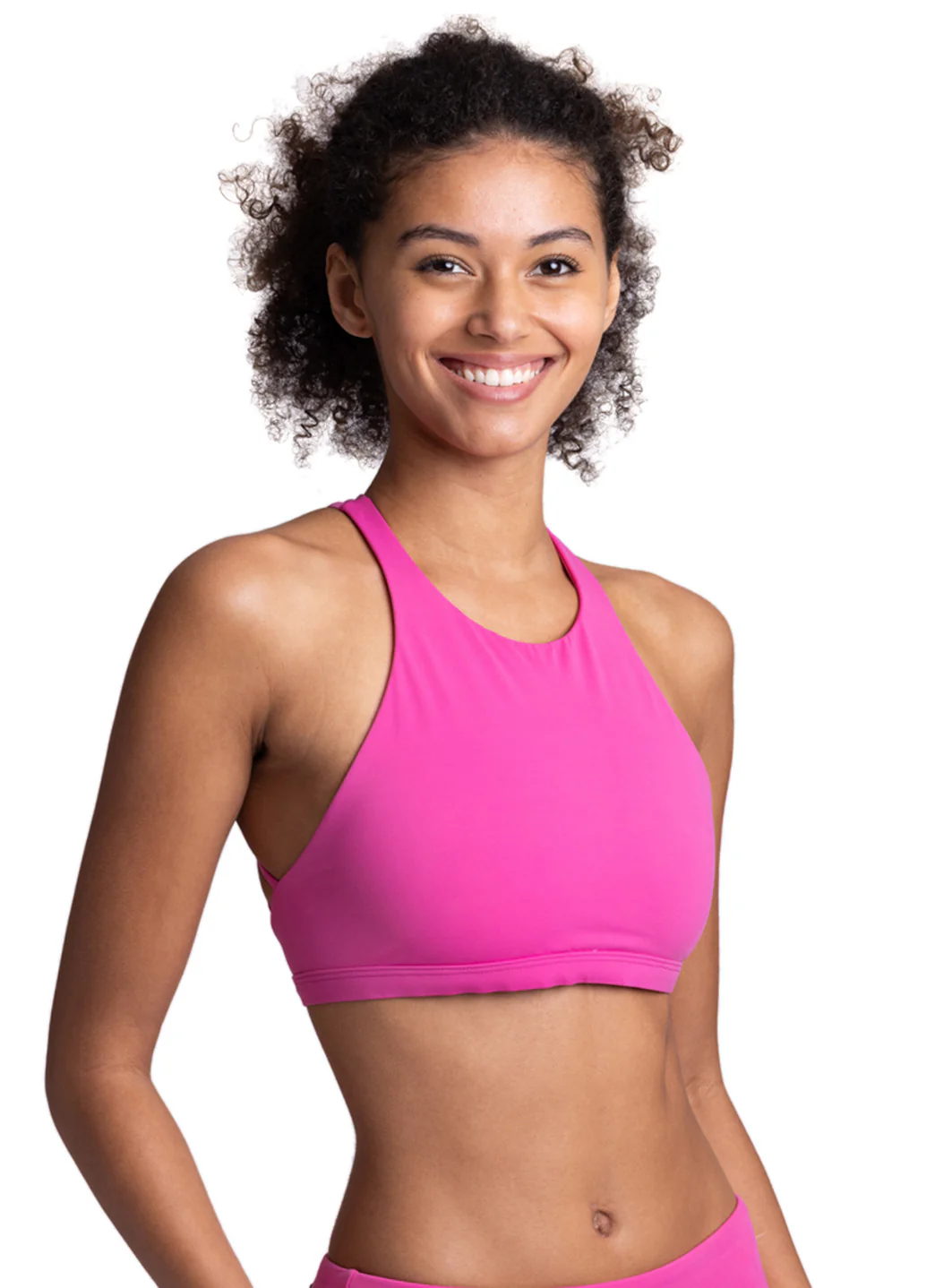 JOLYN Women's Jada Solid High Neck Strappy Back Bikini Top - Image 12