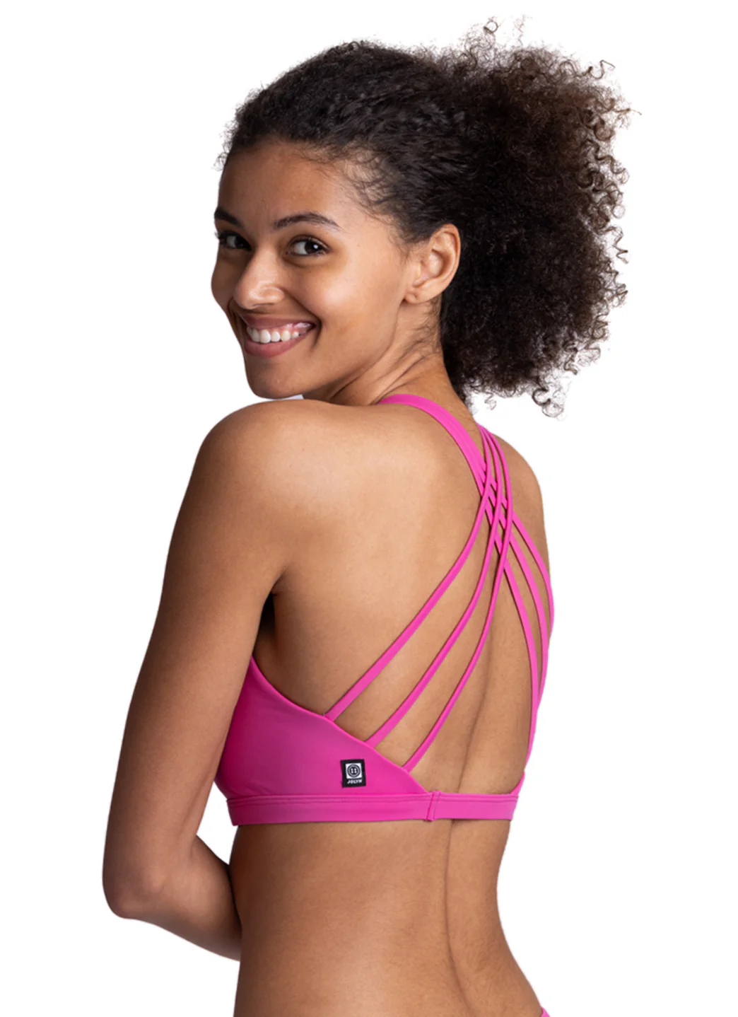 JOLYN Women's Jada Solid High Neck Strappy Back Bikini Top - Image 14