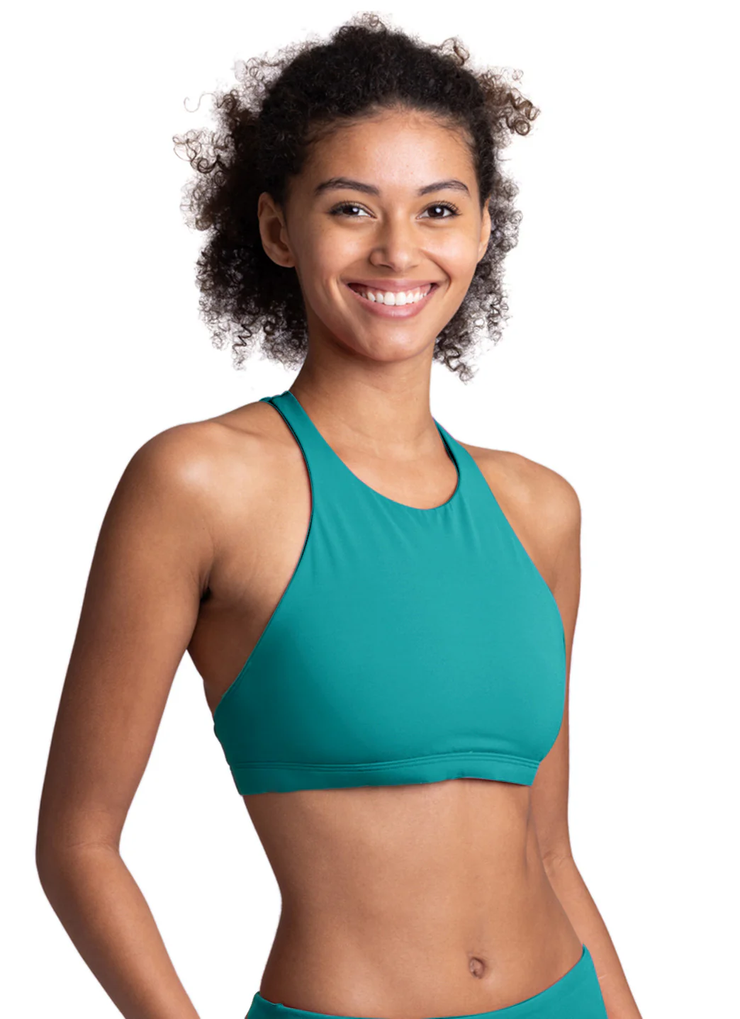 JOLYN Women's Jada Solid High Neck Strappy Back Bikini Top - Image 18