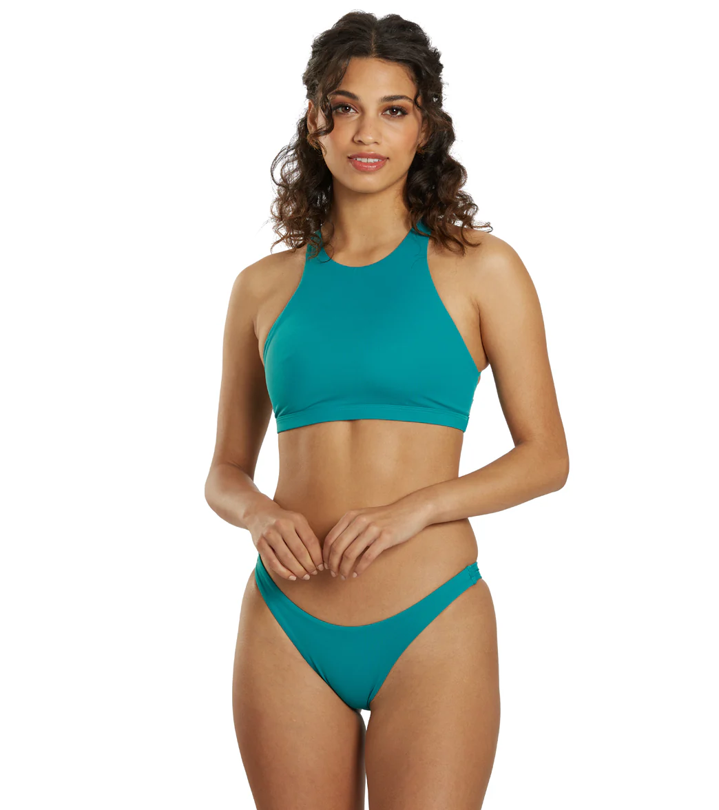 JOLYN Women's Jada Solid High Neck Strappy Back Bikini Top - Image 21