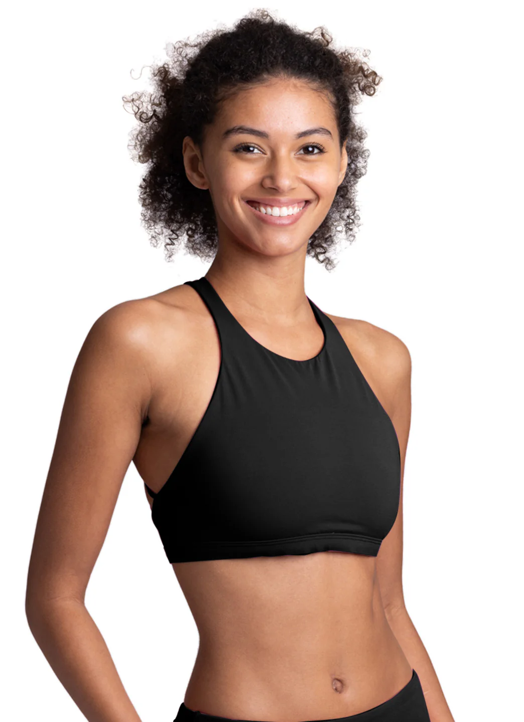 JOLYN Women's Jada Solid High Neck Strappy Back Bikini Top - Image 6