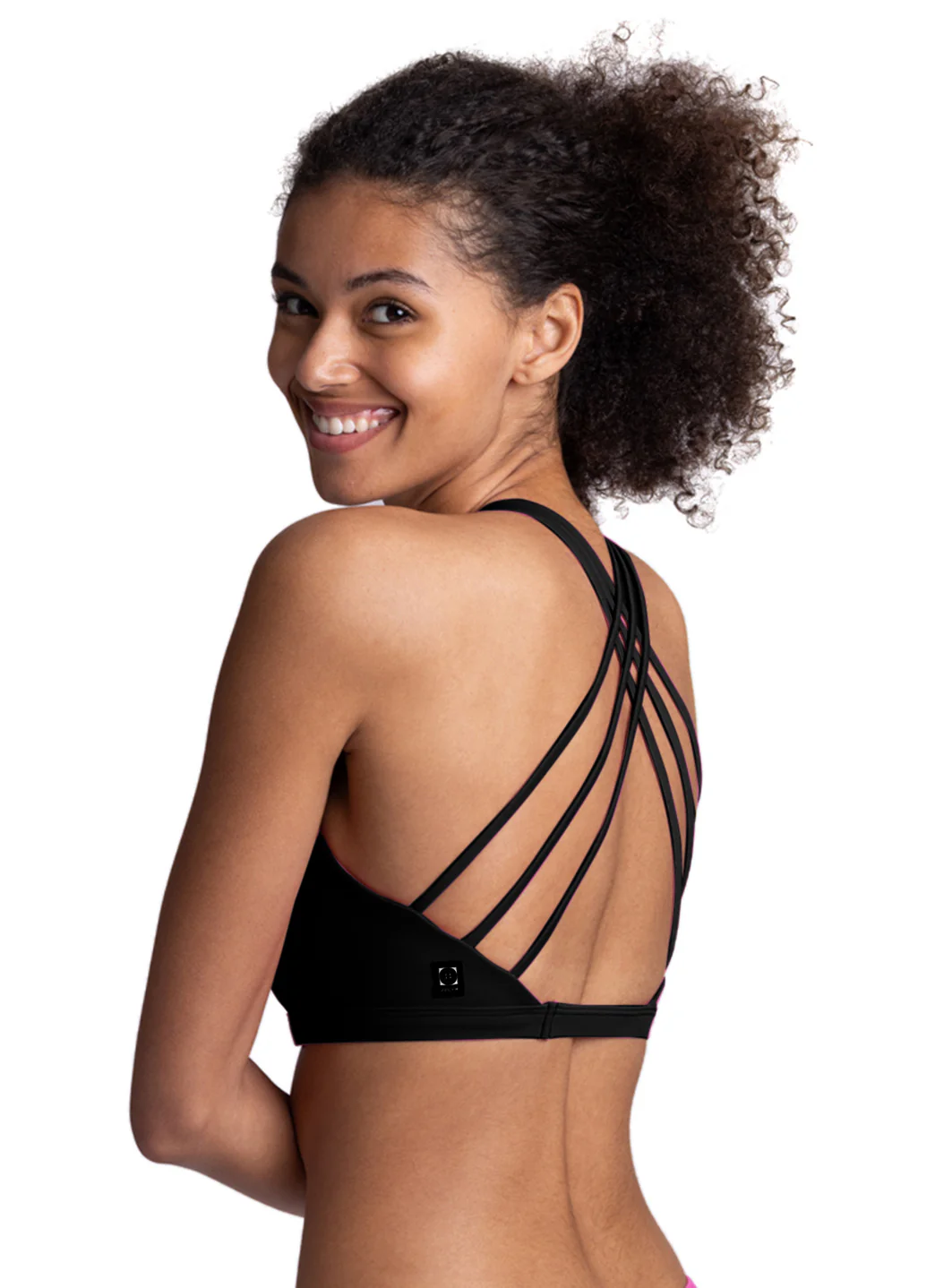 JOLYN Women's Jada Solid High Neck Strappy Back Bikini Top - Image 9