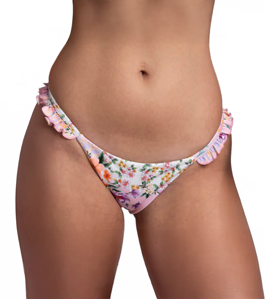JOLYN Women's Karlee Cottage Patch Side Ruffles Low Rise Bikini Bottom - Image 4