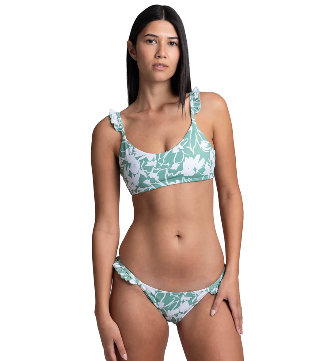 JOLYN Women's Karlee Floriana Side Ruffles Low Rise Bikini Bottom - Image 4
