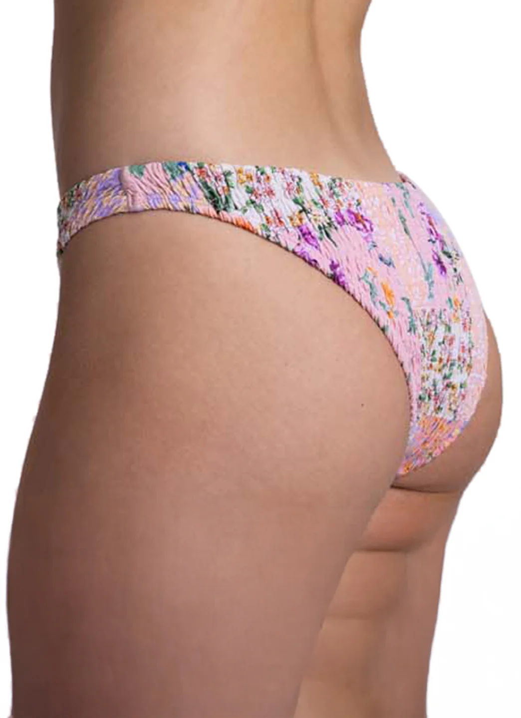 JOLYN Women's Kelia Cottage Patch Smocked French Cut Bikini Bottom - Image 4