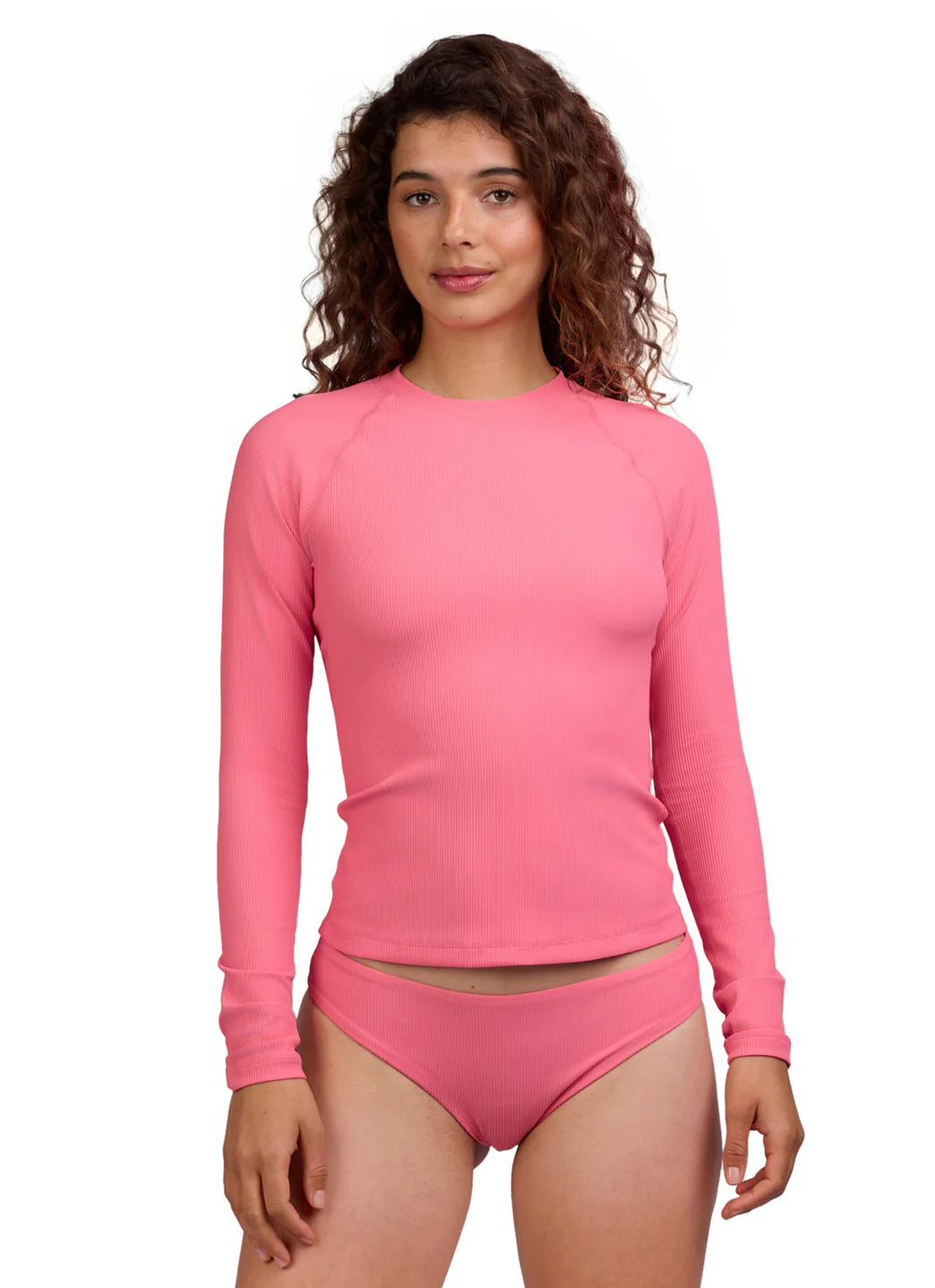 JOLYN Women's Noonan Solid Rib Long Sleeve Rash Guard - Image 8