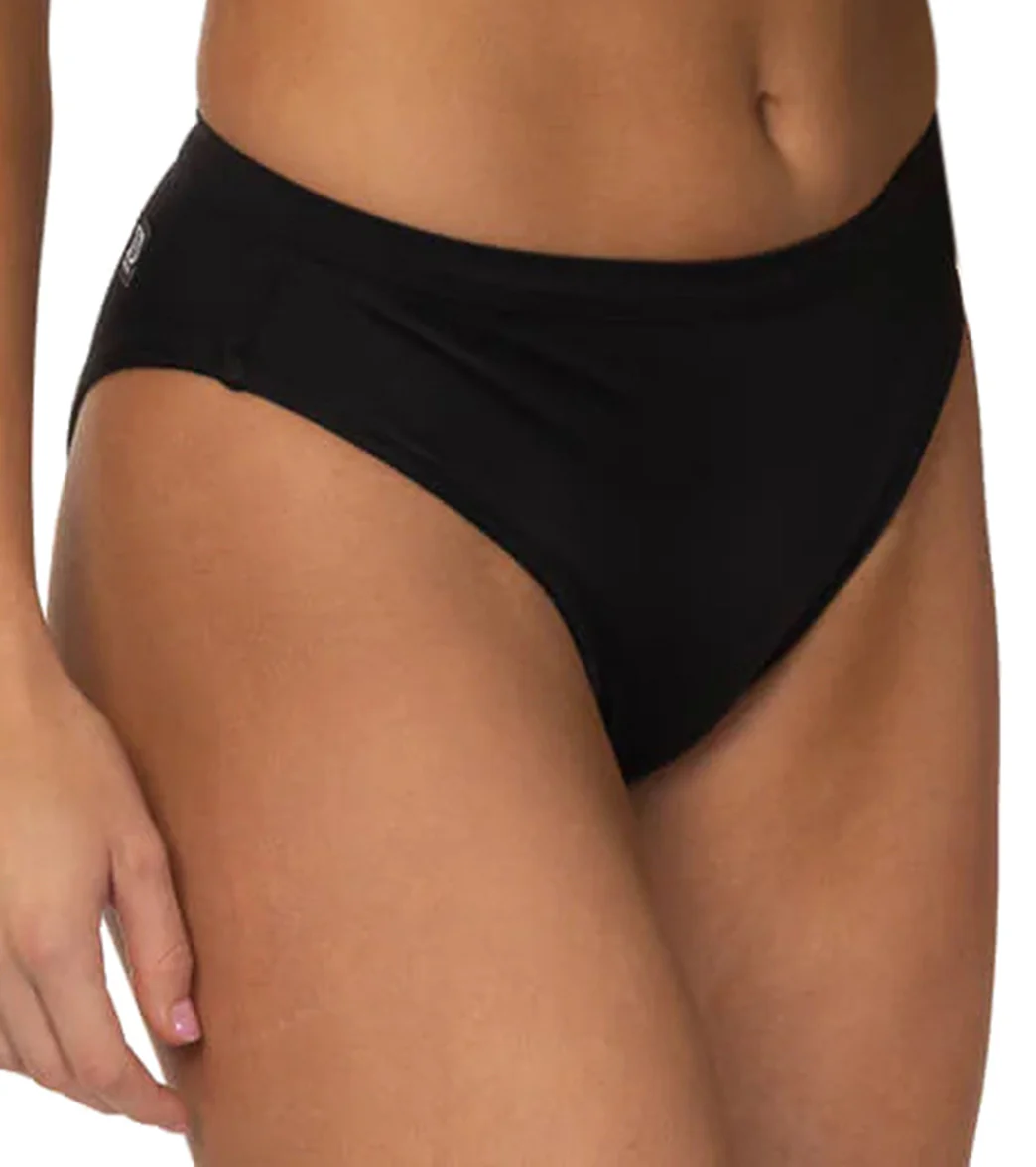 JOLYN Women's Nora Solid High Waist Key Hole Back Bikini Bottom - Image 2