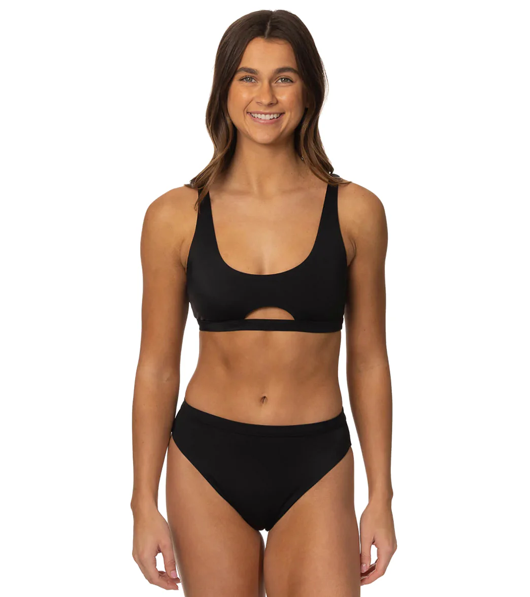 JOLYN Women's Nora Solid High Waist Key Hole Back Bikini Bottom - Image 4