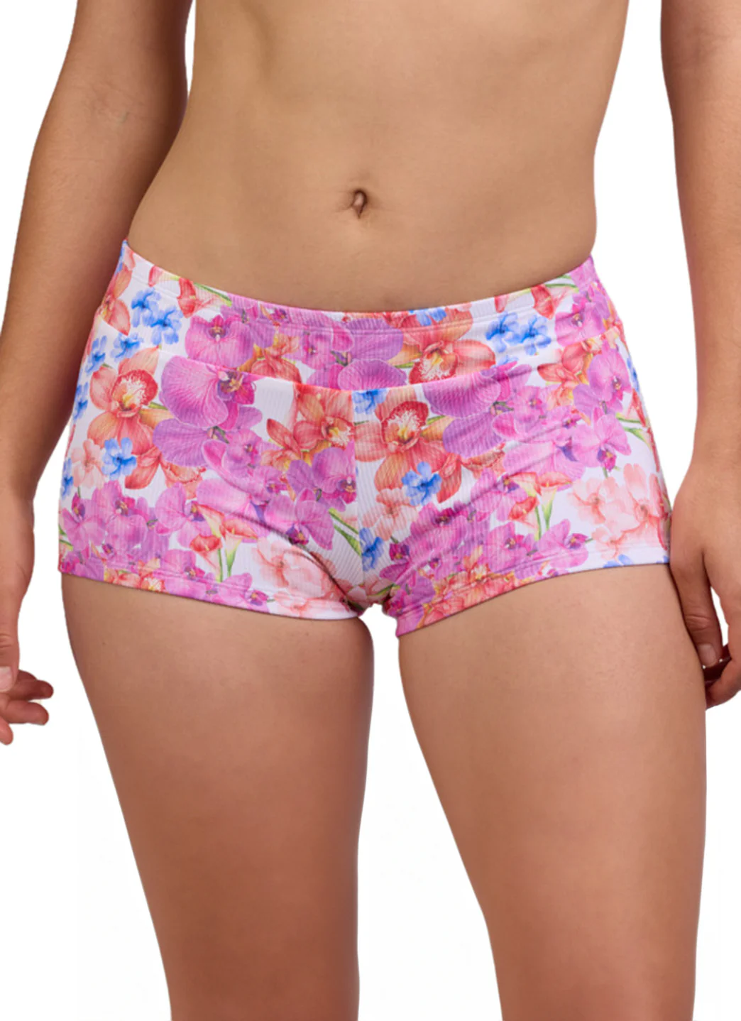 JOLYN Women's Piha Orchids Rib Boyshort Swim Short - Image 2