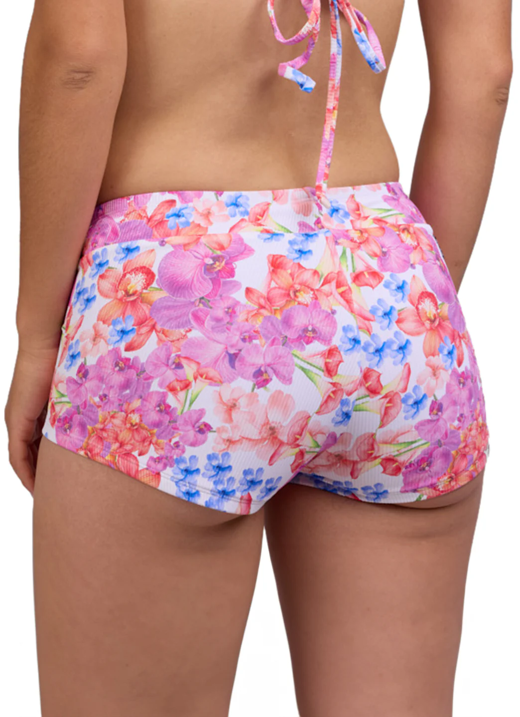 JOLYN Women's Piha Orchids Rib Boyshort Swim Short - Image 6
