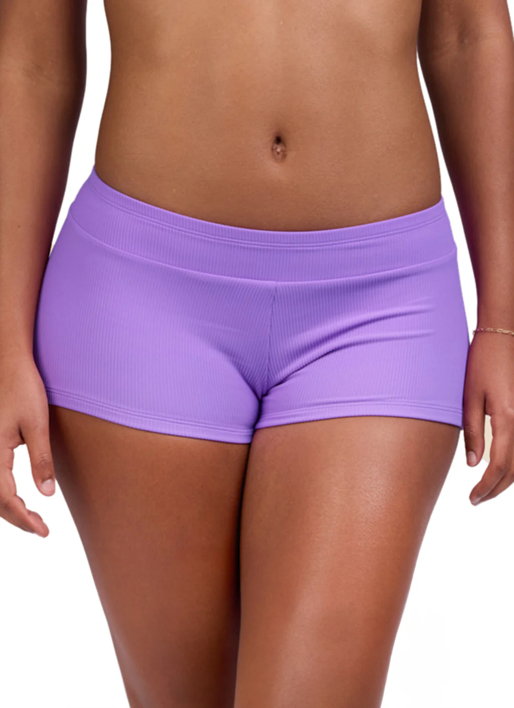 JOLYN Women's Piha Solid Ribbed Boyshort Swim Short - Image 19
