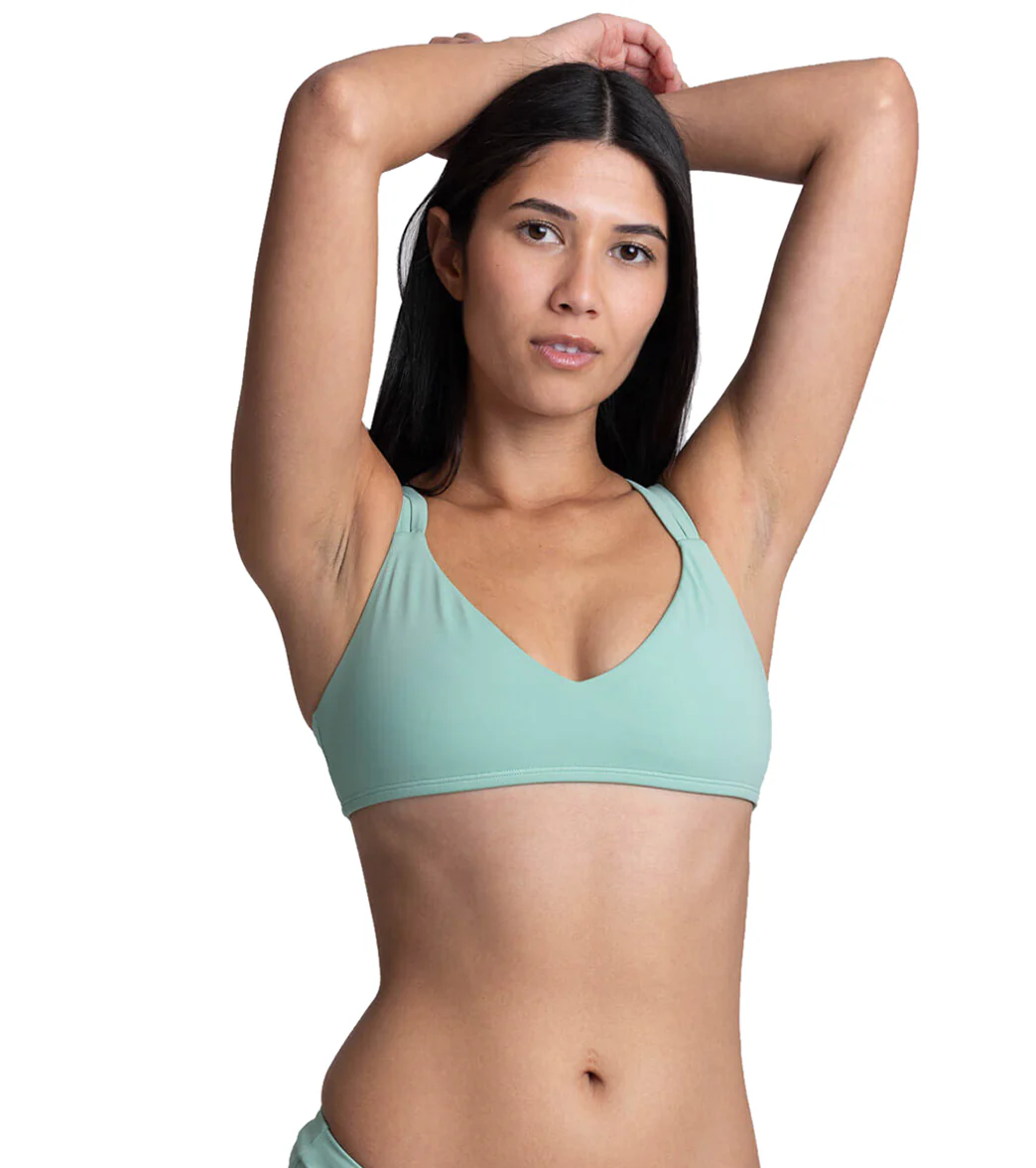 JOLYN's Women's Suzy Solid V Neck Adjustable Strap Bikini Top - Image 14